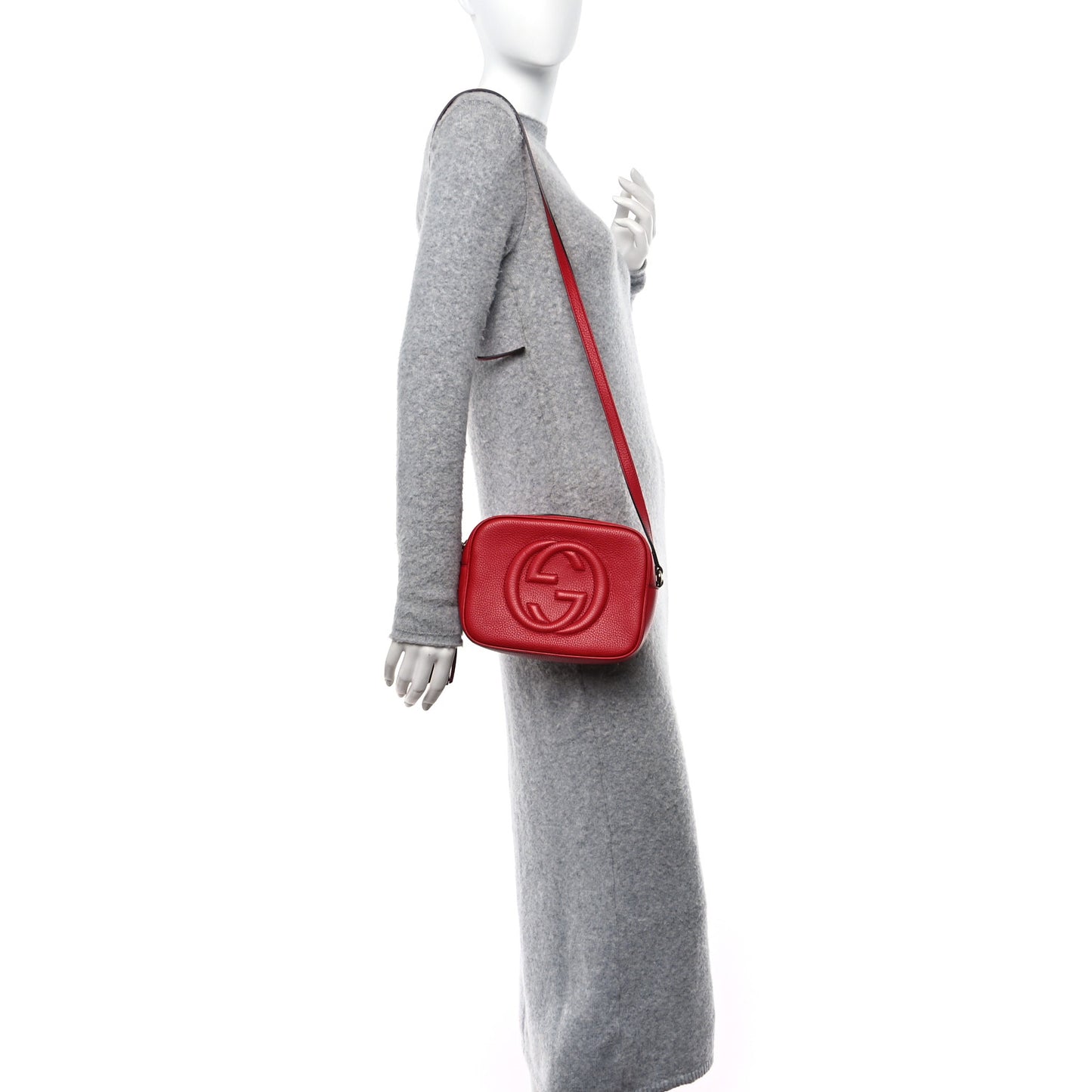 Pebbled Calfskin Small Soho Disco Bag Tabasco Red
