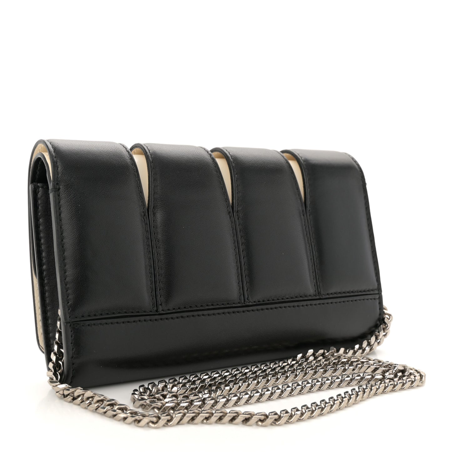 Calfskin Small Slash Bag Black White