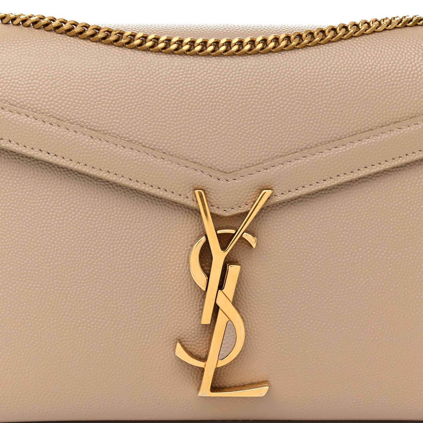 Grain De Poudre Monogram Cassandra Chain Wallet Dark Beige