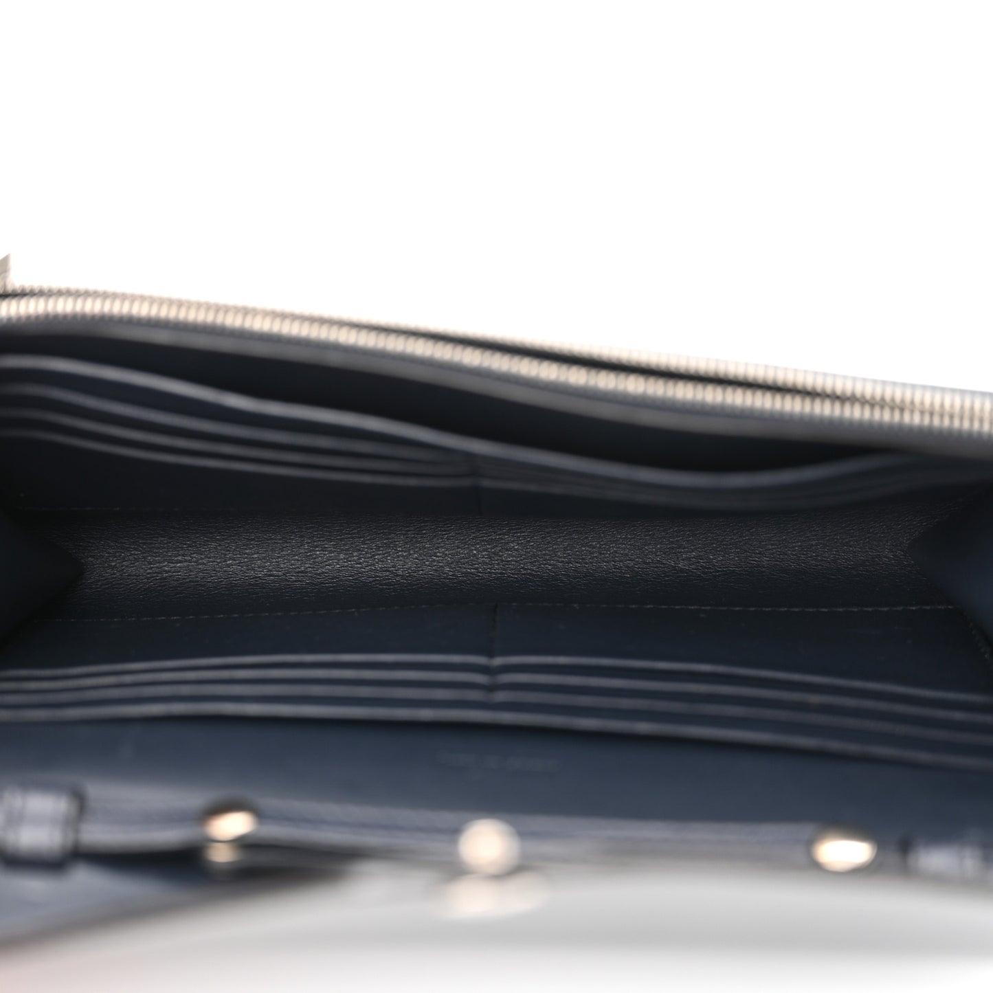 Smooth Calfskin Tri-Color Clutch on a Chain Black