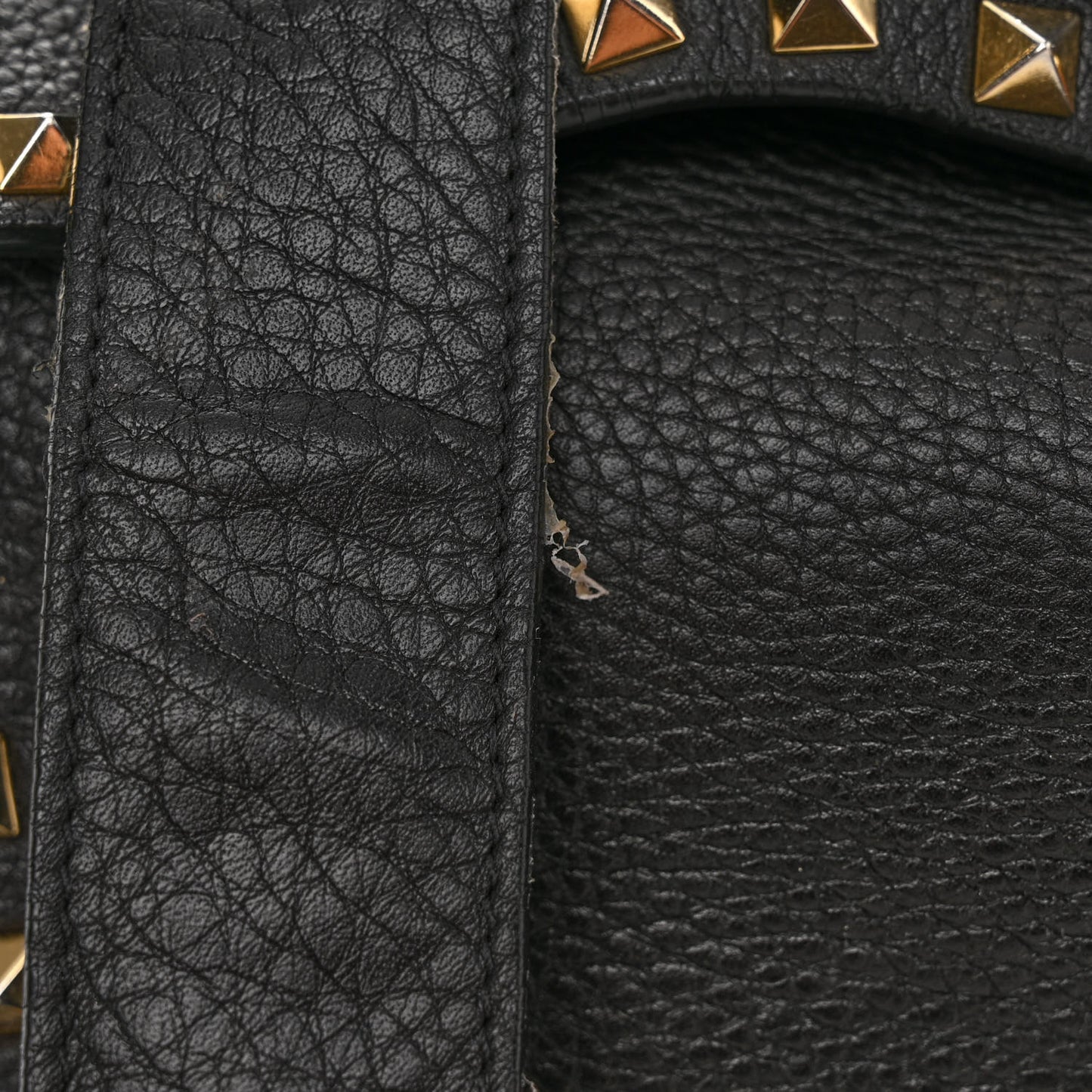 Pebbled Calfskin Rockstud Flip-Lock Messenger Bag Black