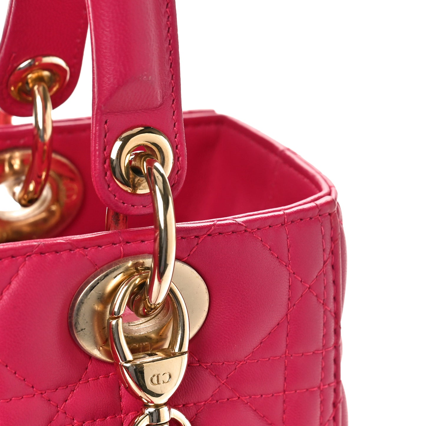 Lambskin Cannage Medium Lady Dior Pink