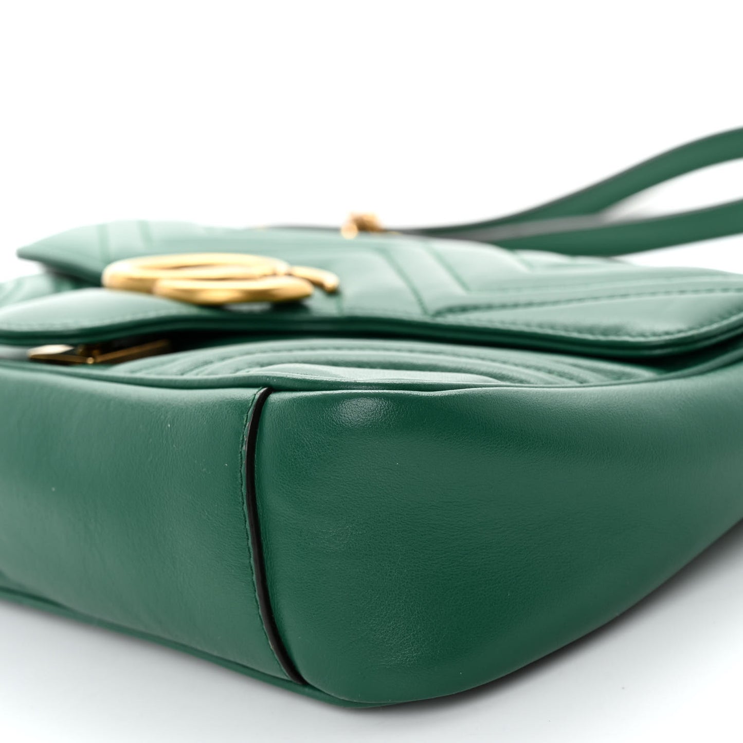 Calfskin Matelasse Small GG Marmont Shoulder Bag Emerald Green