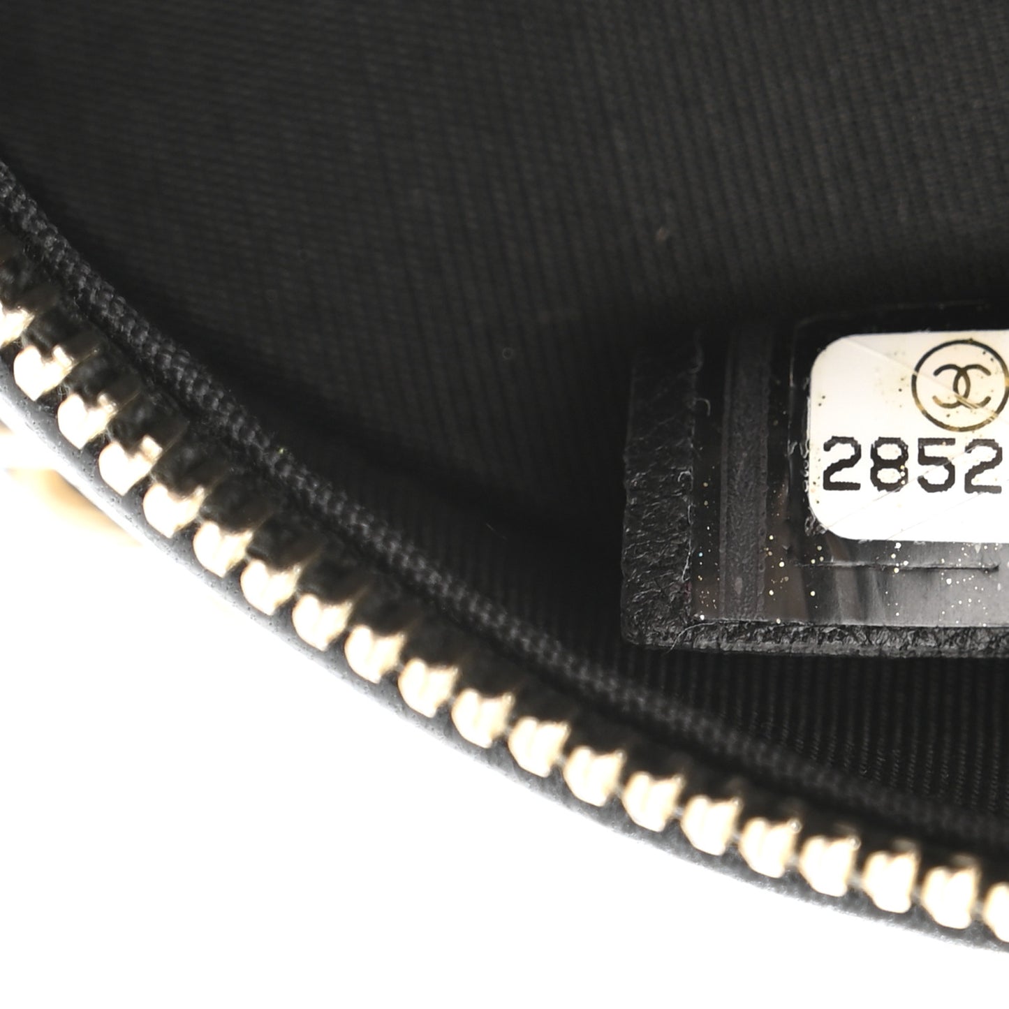 Lambskin Quilted Chain Around CC Round Clutch With Chain Black