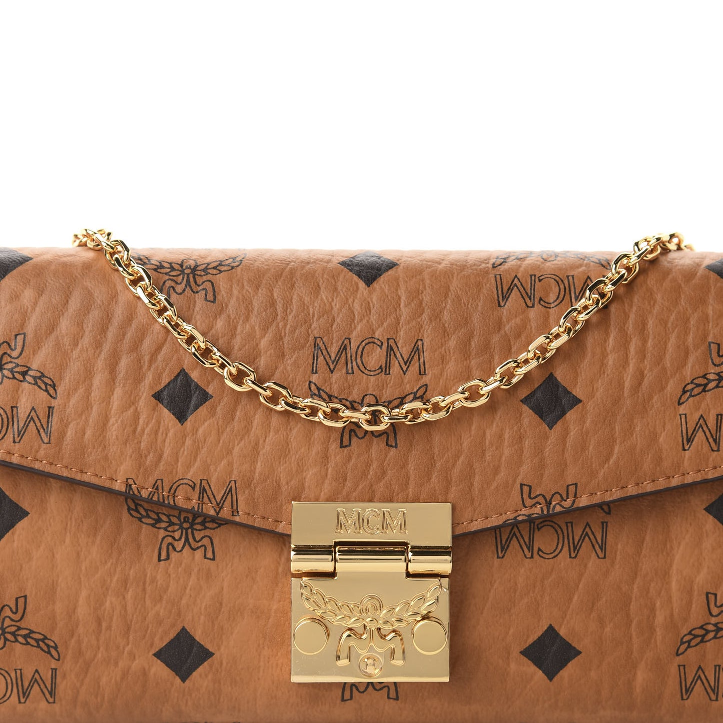 Visetos Large Patricia Wallet On Chain Cognac