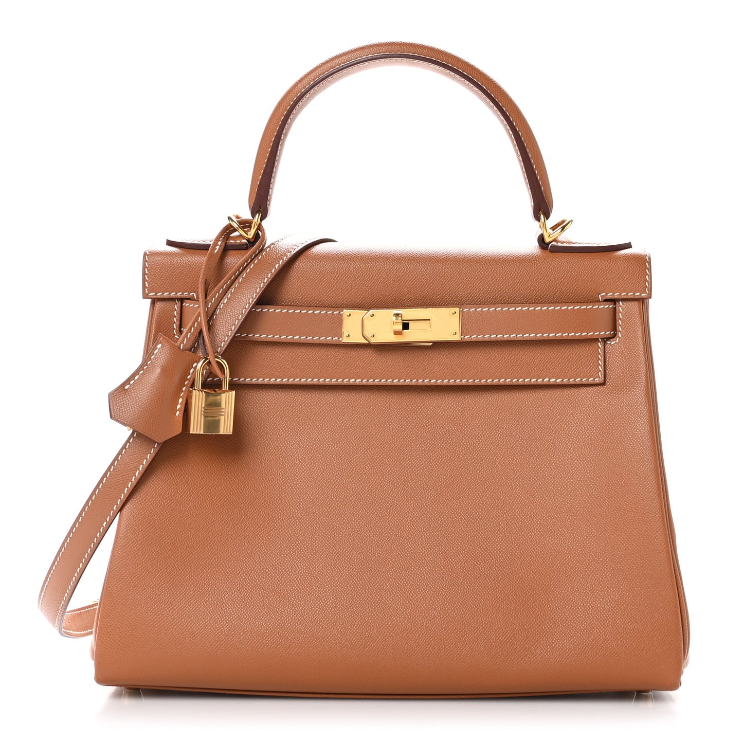 Madame Calfskin Kelly Retourne 28 Gold