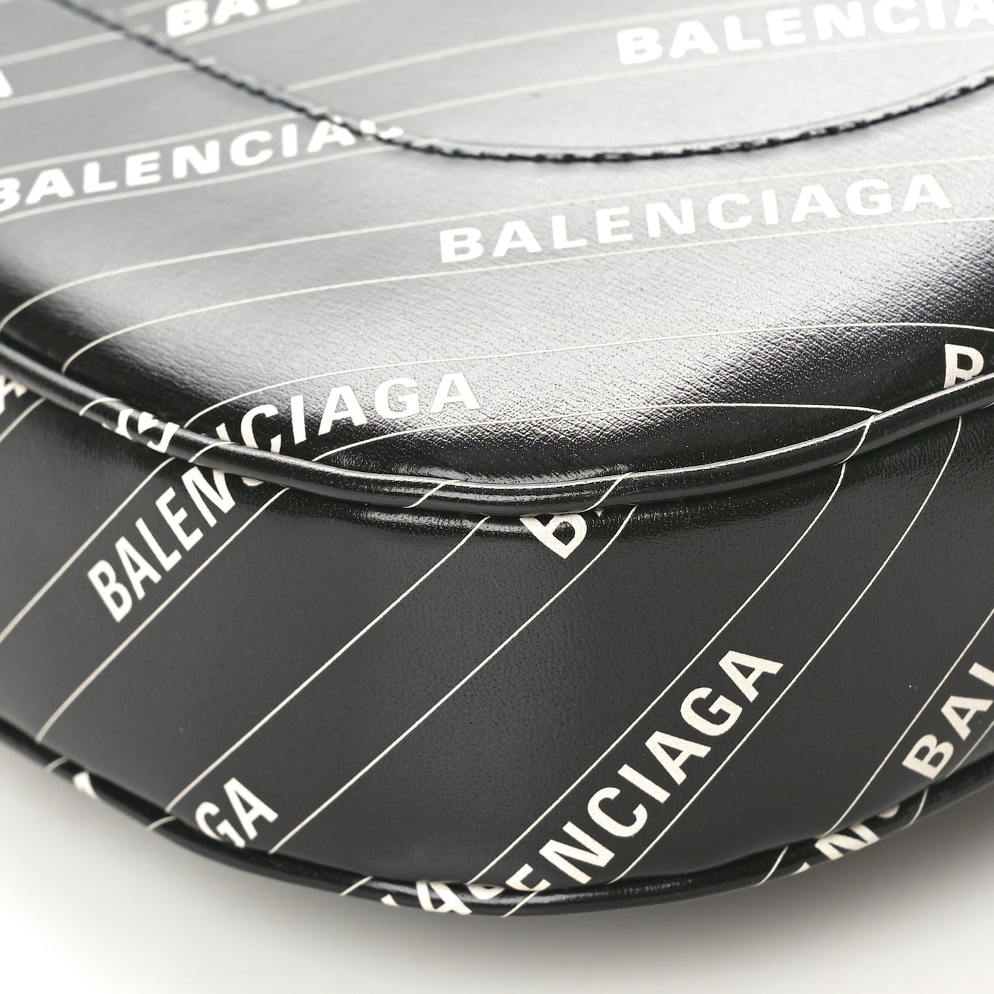 X BALENCIAGA Calfskin Logo Print Medium Jackie 1961 Hobo Black