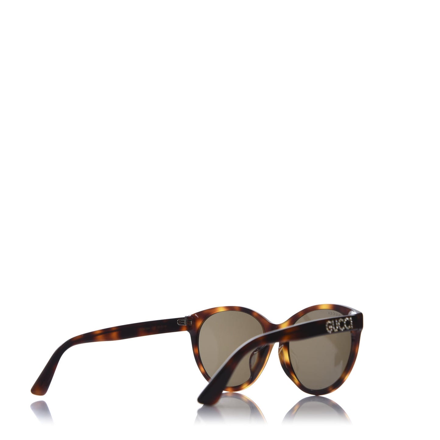 Round Frame Crystal Sunglasses GG 0419S Tortoise