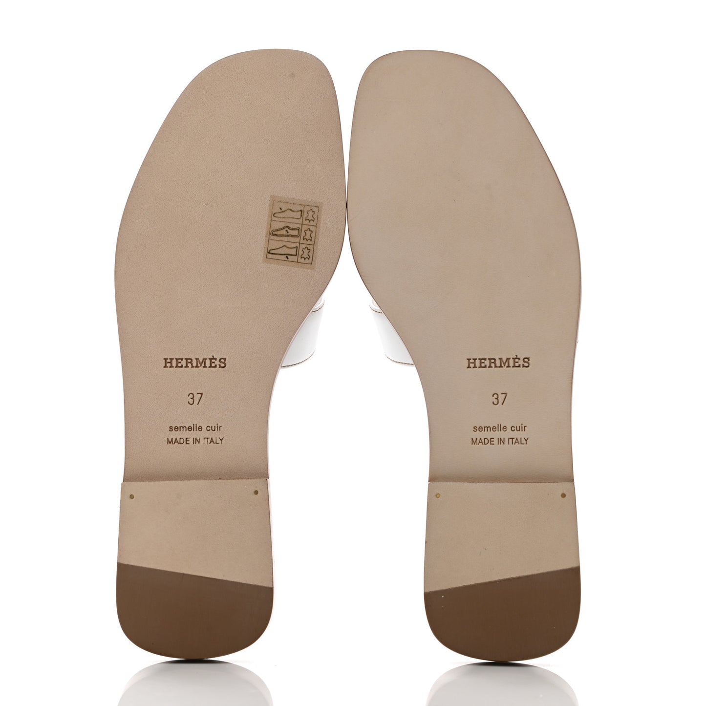 Box Calfskin Oran Sandals 37 White