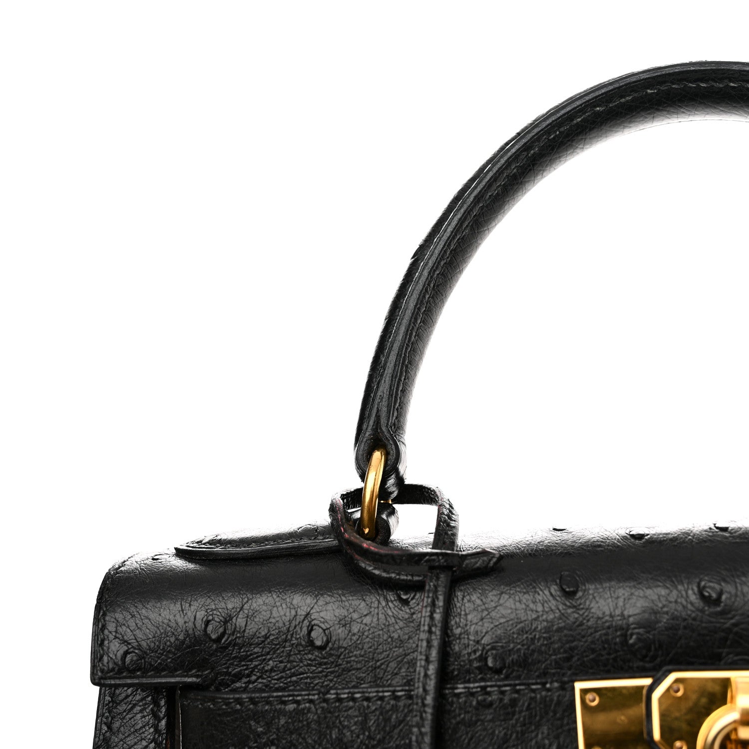 Hermes Ostrich Kelly Sellier 28 Black 14 of 18