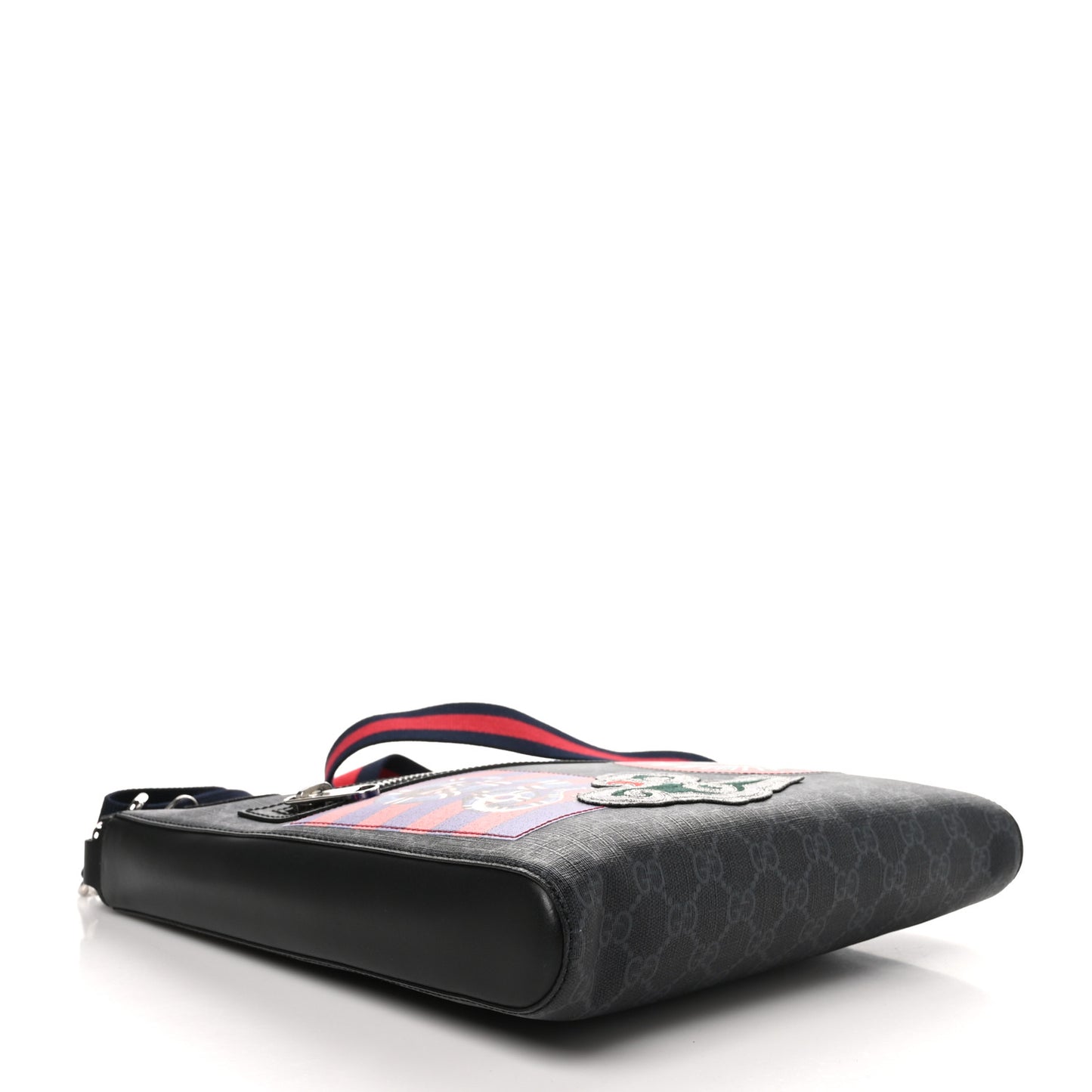 GG Supreme Monogram Night Courrier Flat Messenger Bag Black Multicolor