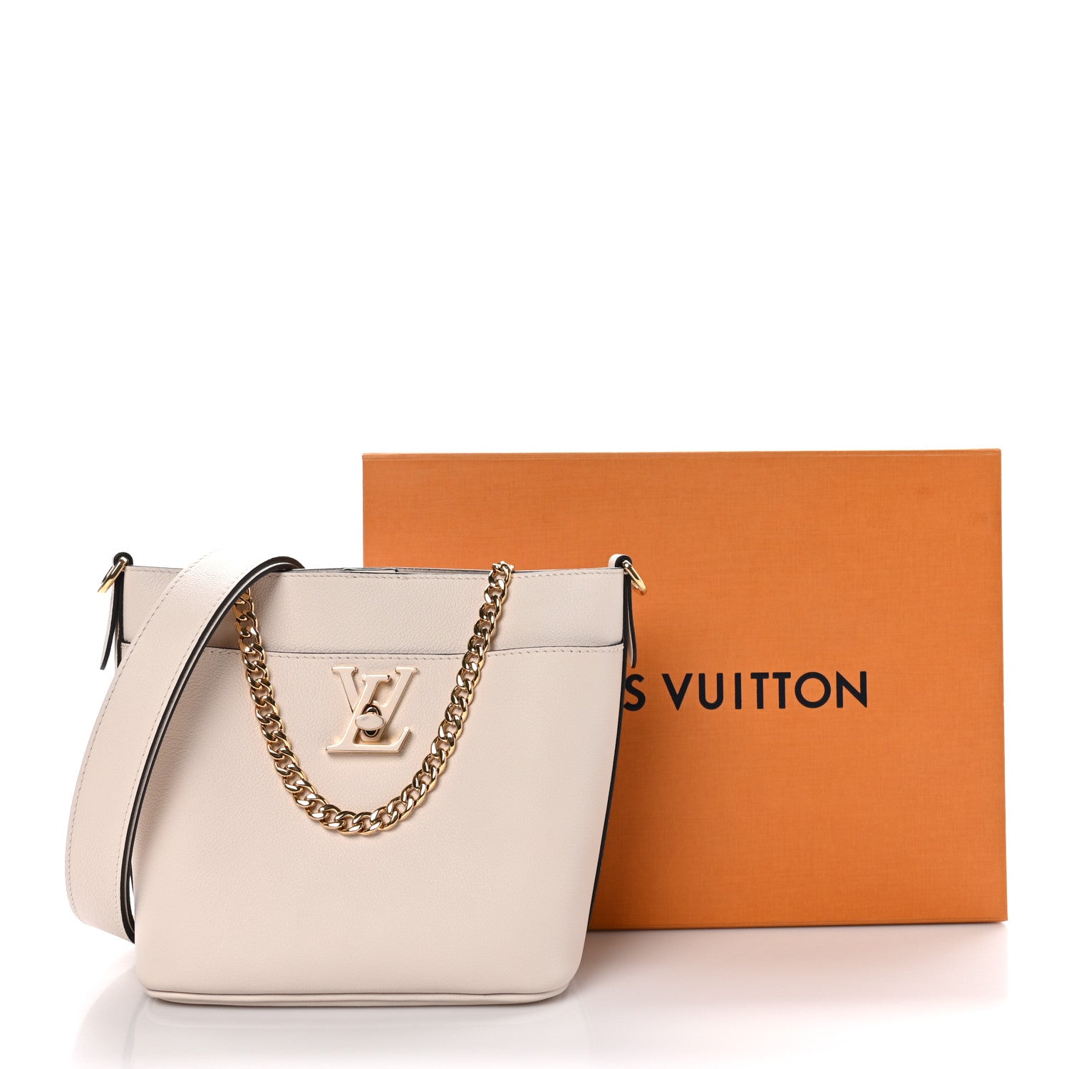 Louis Vuitton Grained Calfskin Lock and Walk Bucket Quartz 10 of 10