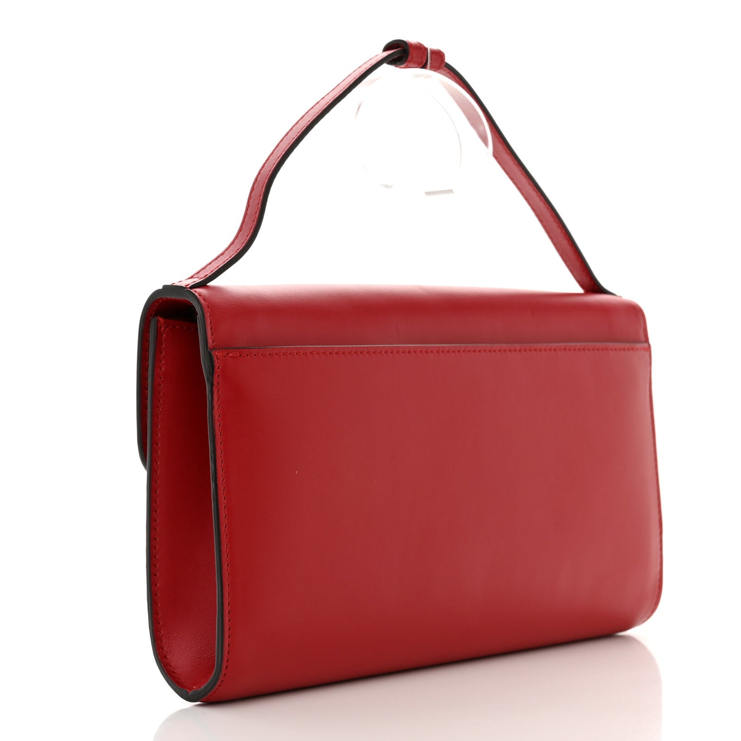 Smooth Calfskin Small Zumi Top Handle Shoulder Bag Hibiscus Red