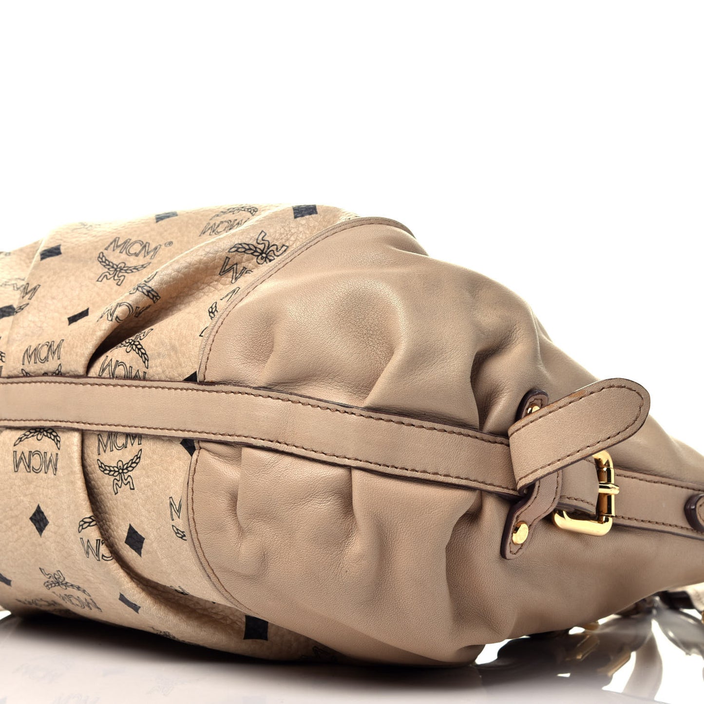 Calfskin Visetos Essentials Shopper Tote Beige