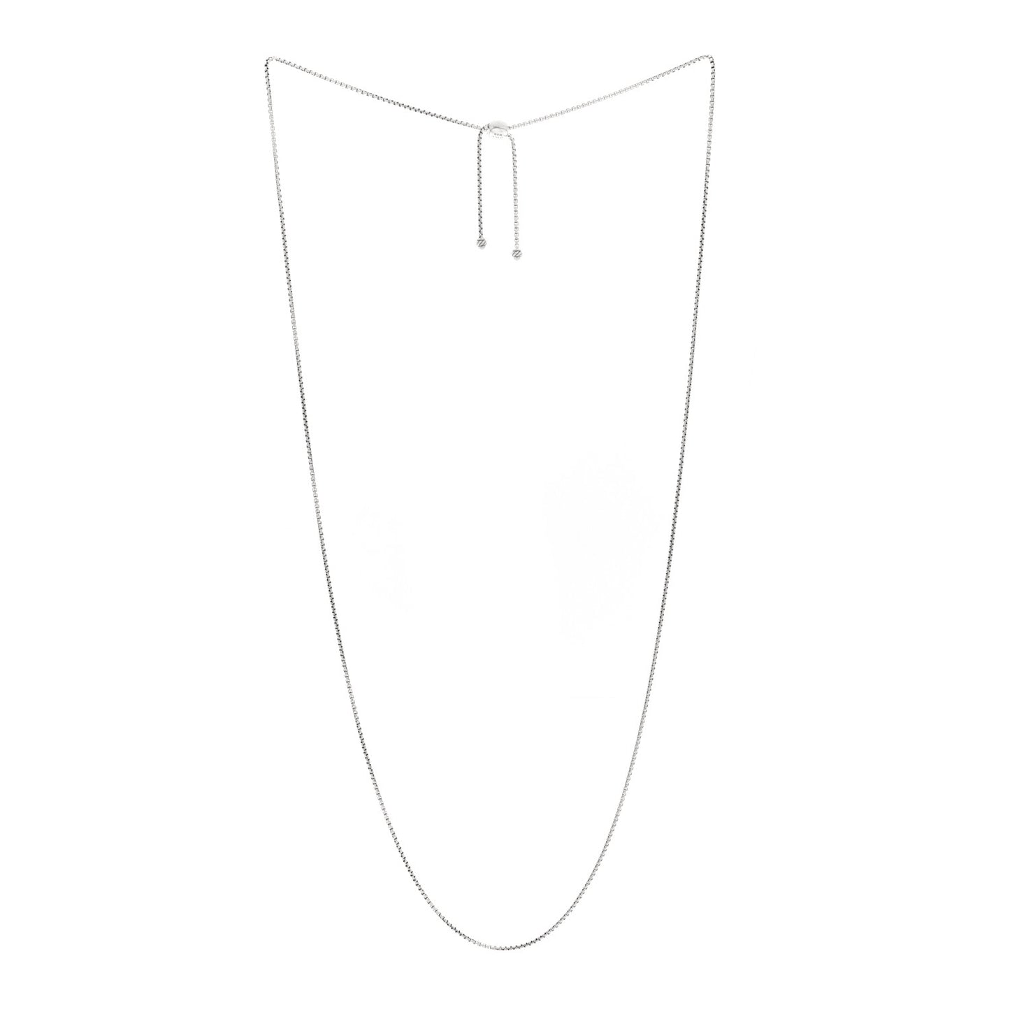 Sterling Silver 1.7mm Box Chain Slider Necklace 36"