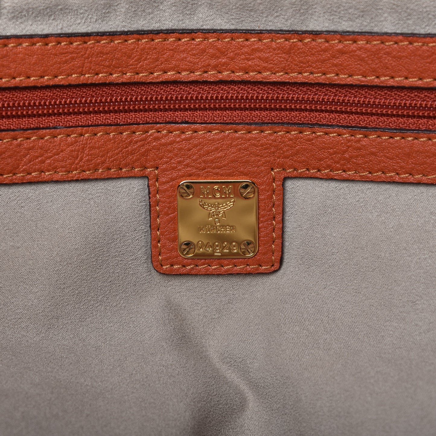 Grained Calfskin Tote Orange