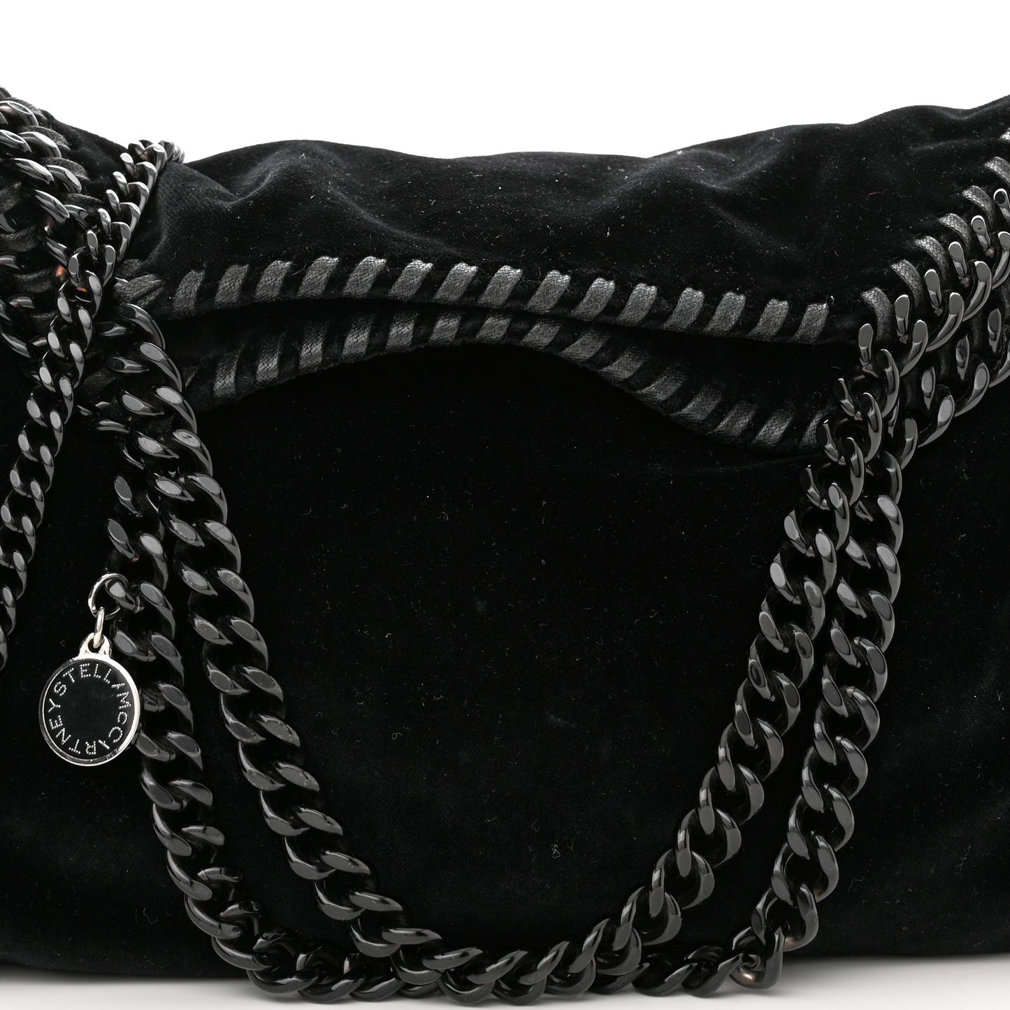 Velvet Mini Falabella Fold Over Tote Black