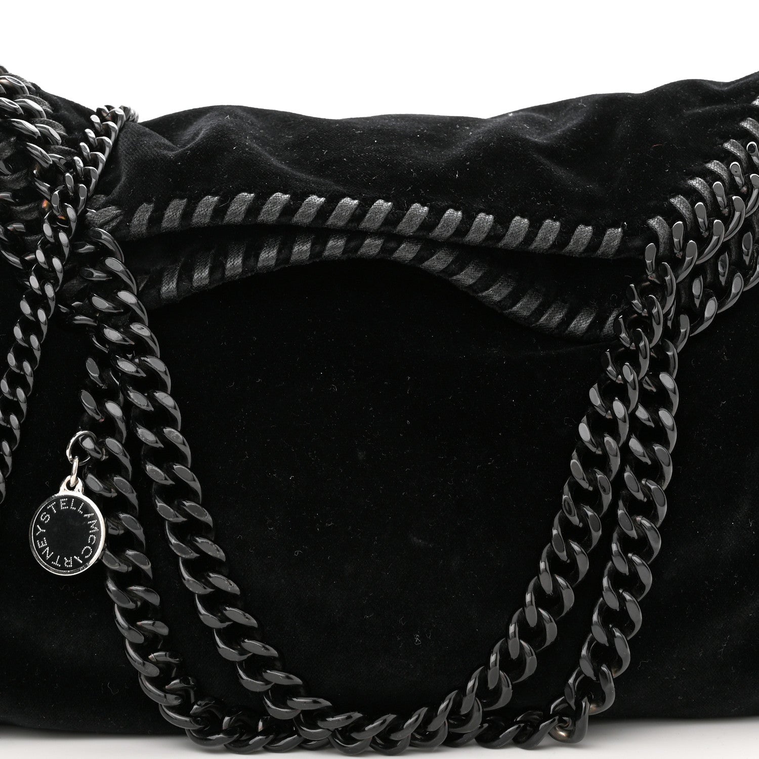 Stella McCartney Velvet Mini Falabella Fold Over Tote Black 8 of 10