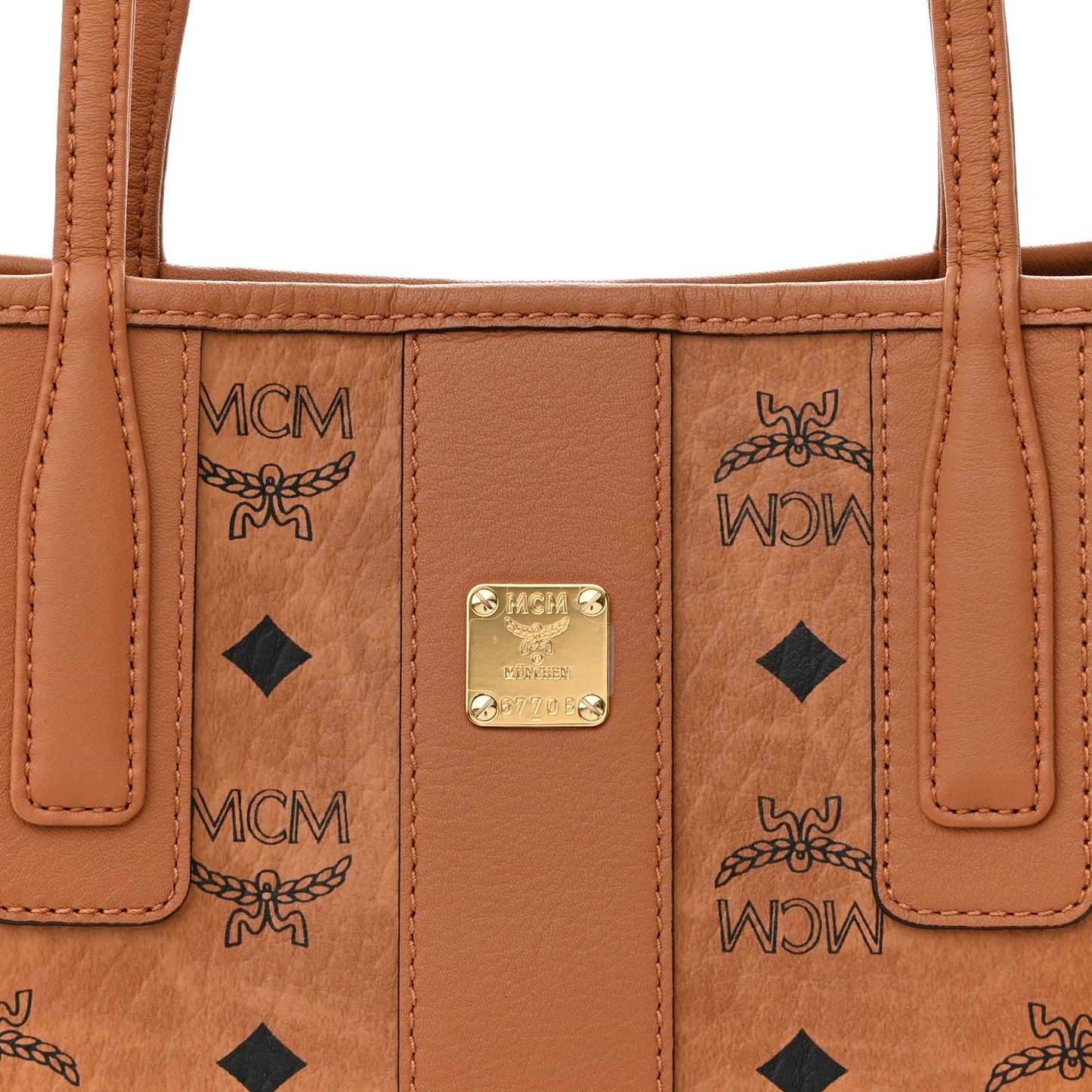 Visetos Mini Liz Reversible Shopper Tote Cognac