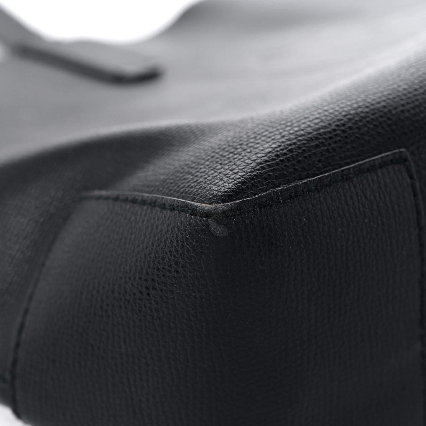 Calfskin TB Motif Embossed Medium Tote Black