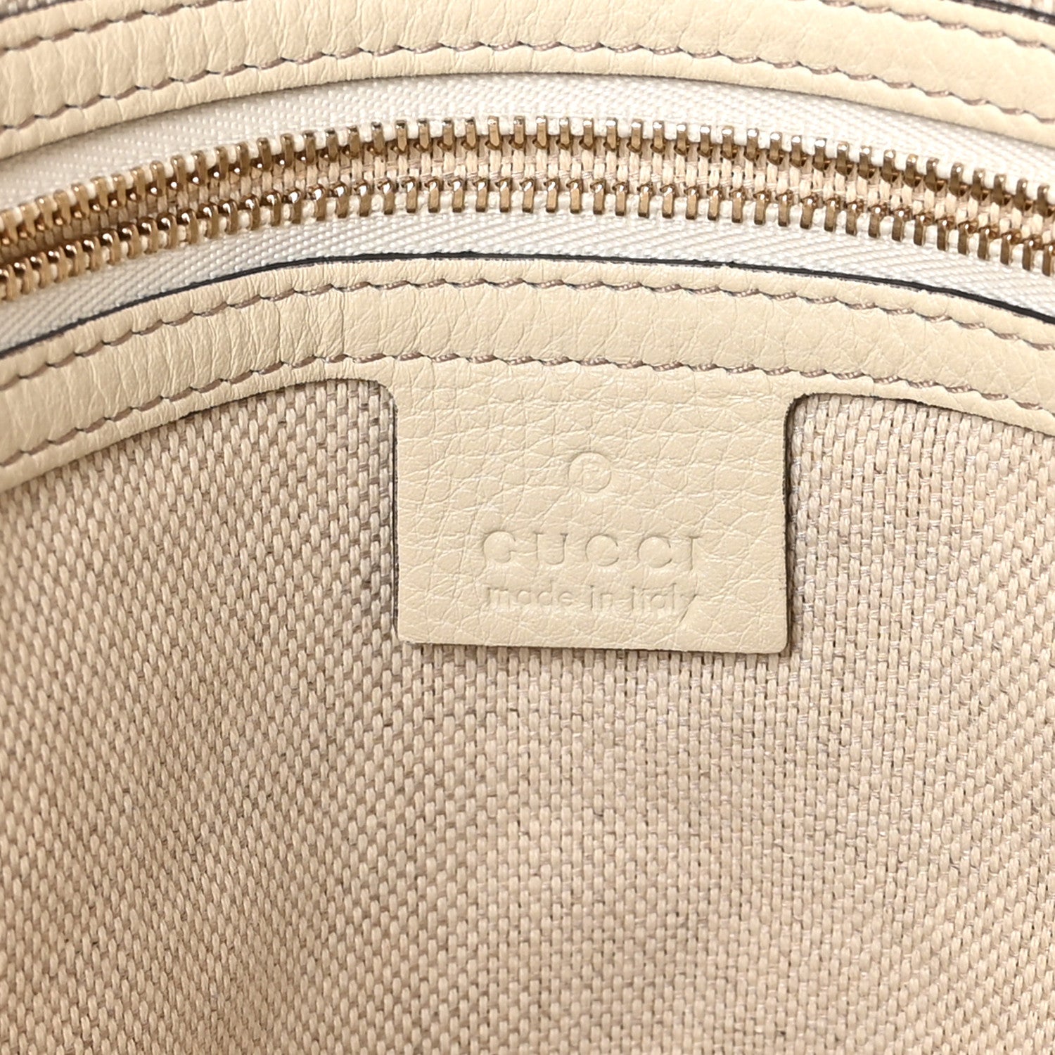 Gucci Pebbled Calfskin Small Soho Top Handle Bag Off White 6 of 9