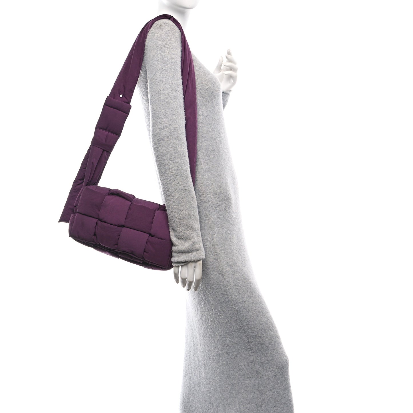Nylon Intrecciato Padded Tech Cassette Bag Purple