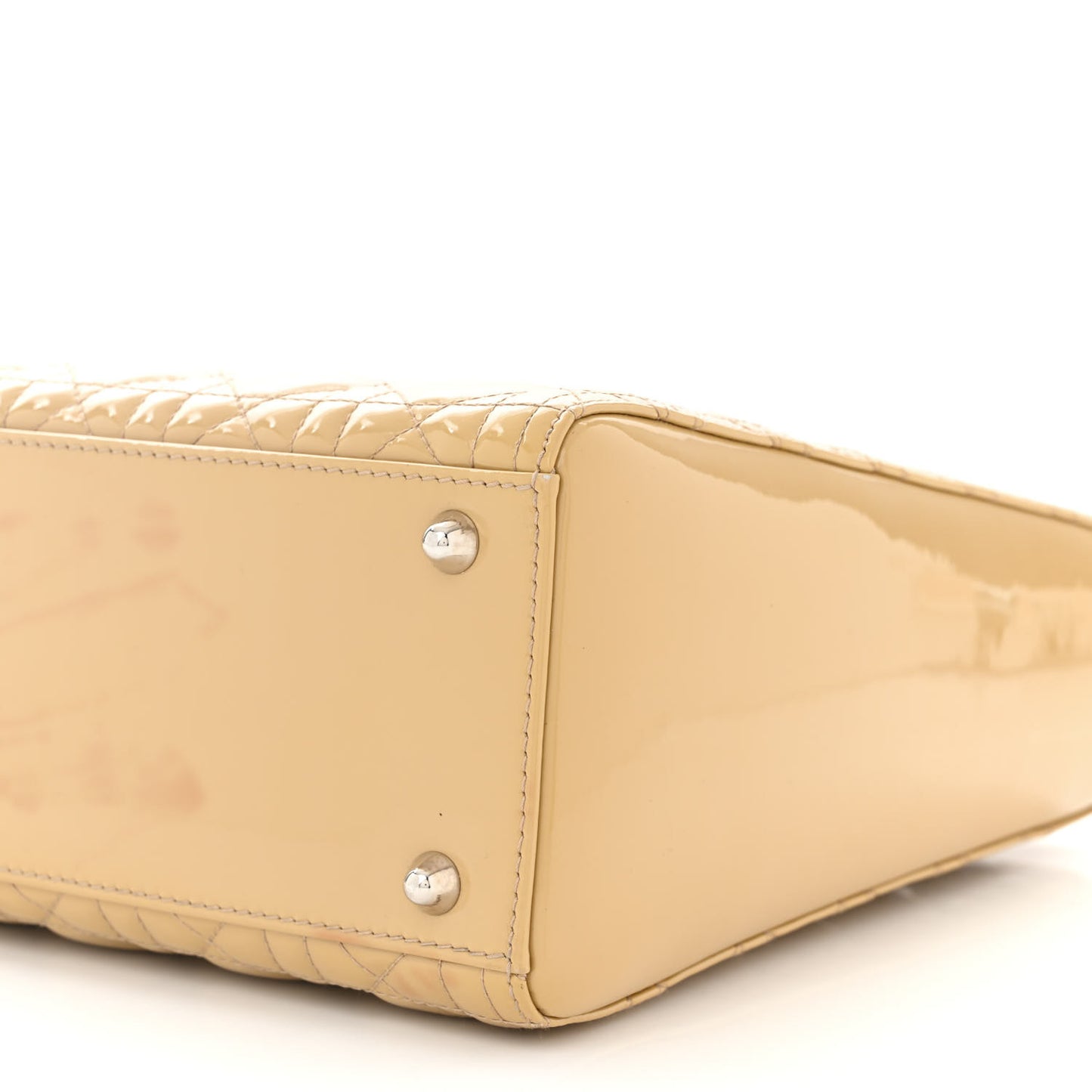 Patent Cannage Large Lady Dior Dark Beige