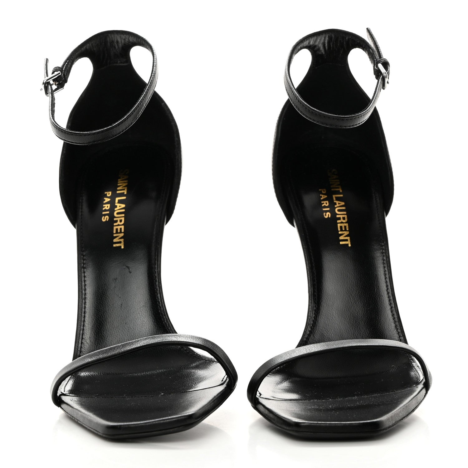 Saint Laurent Calfskin Opyum 110 Sandals 37 Black Silver 2 of 9