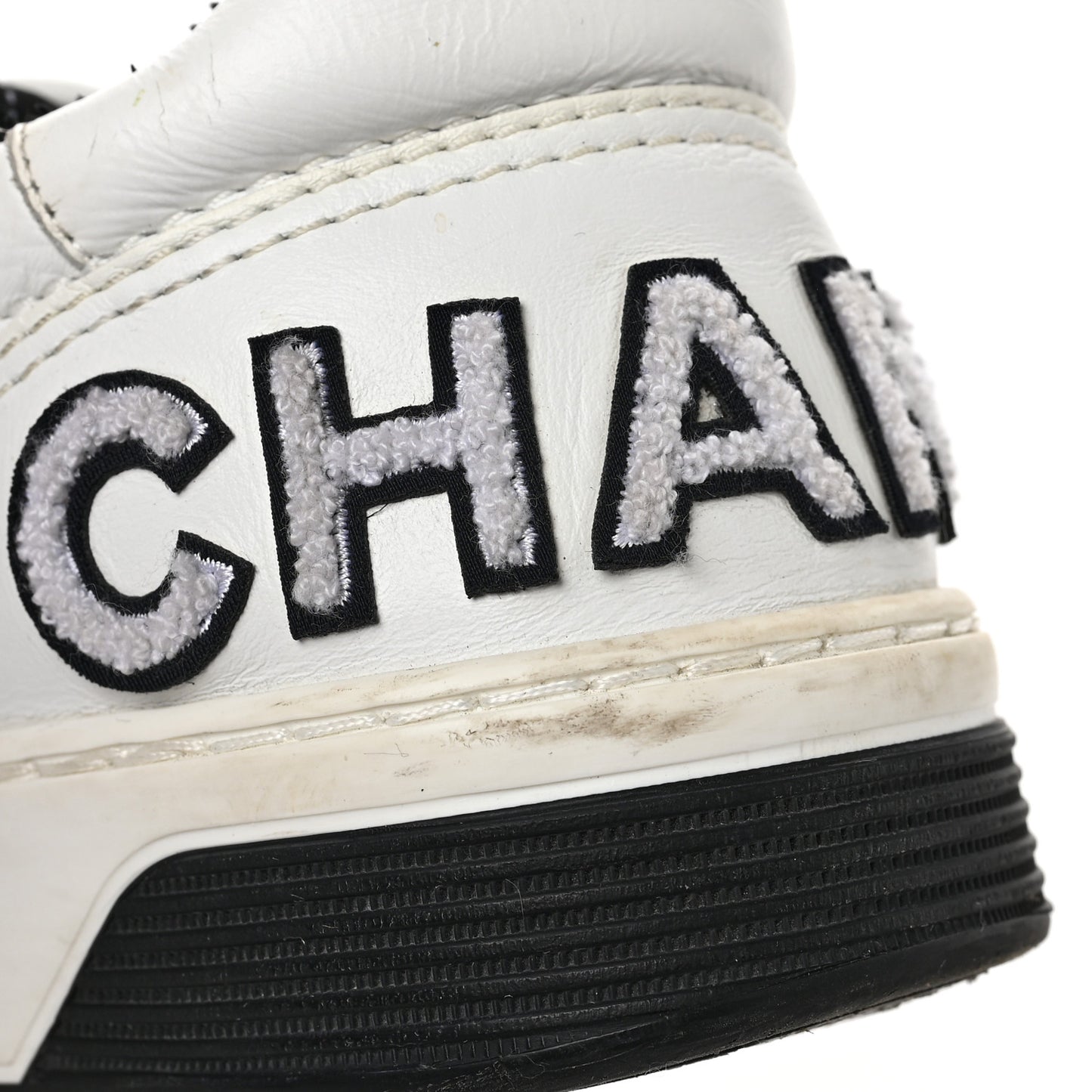 Calfskin Womens Logo Sneakers 36 Black White