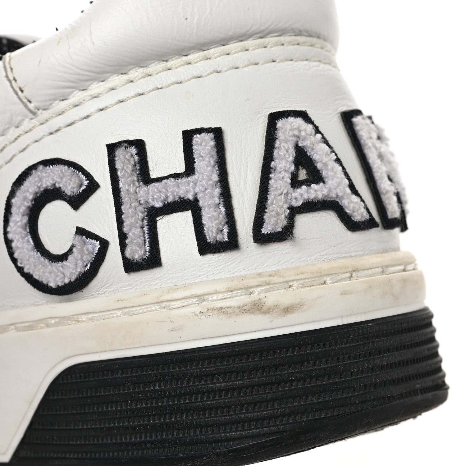 Chanel Calfskin Womens Logo Sneakers 36 Black White 8 of 15