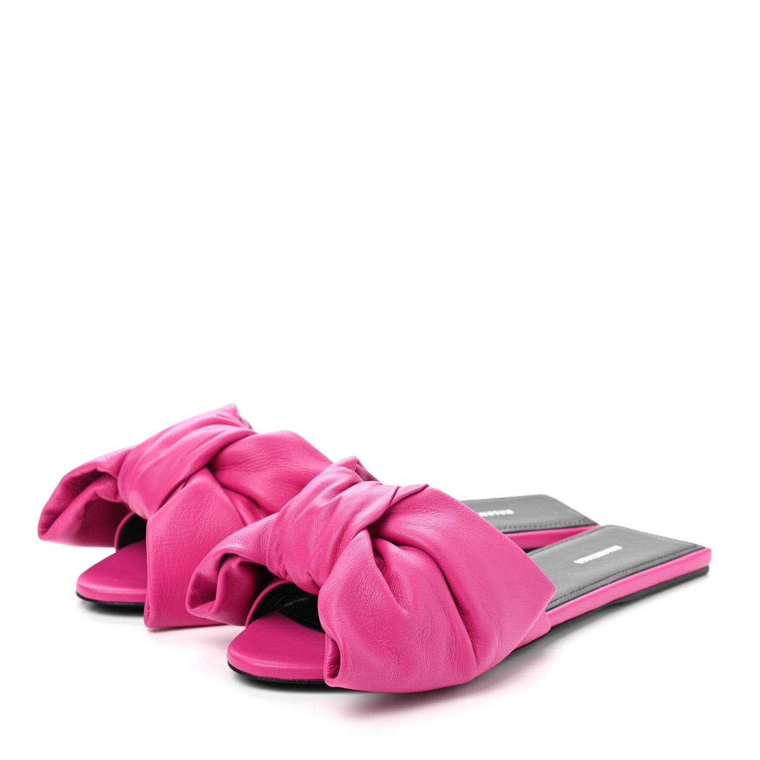 Balenciaga Soft Nappa Square Knife Bow Flat Slide Sandals 35 Magenta Pink 3 of 9