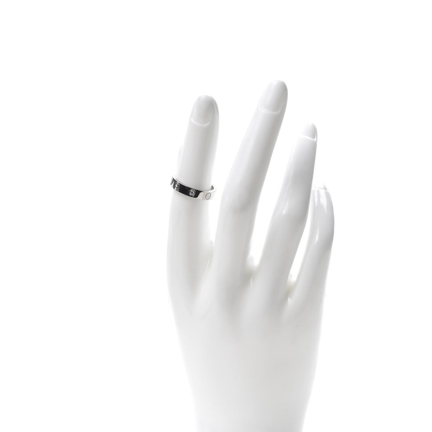 18K White Gold Diamond 4mm LOVE Wedding Band Ring 51 5.75