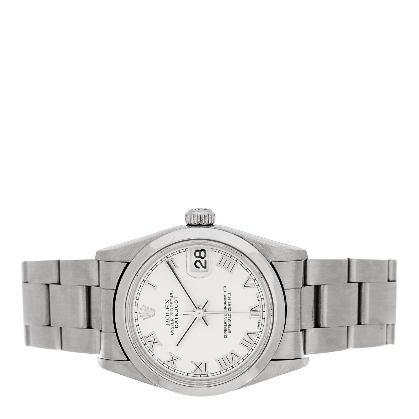 Stainless Steel 31mm Oyster Perpetual Datejust Watch White Roman 178240