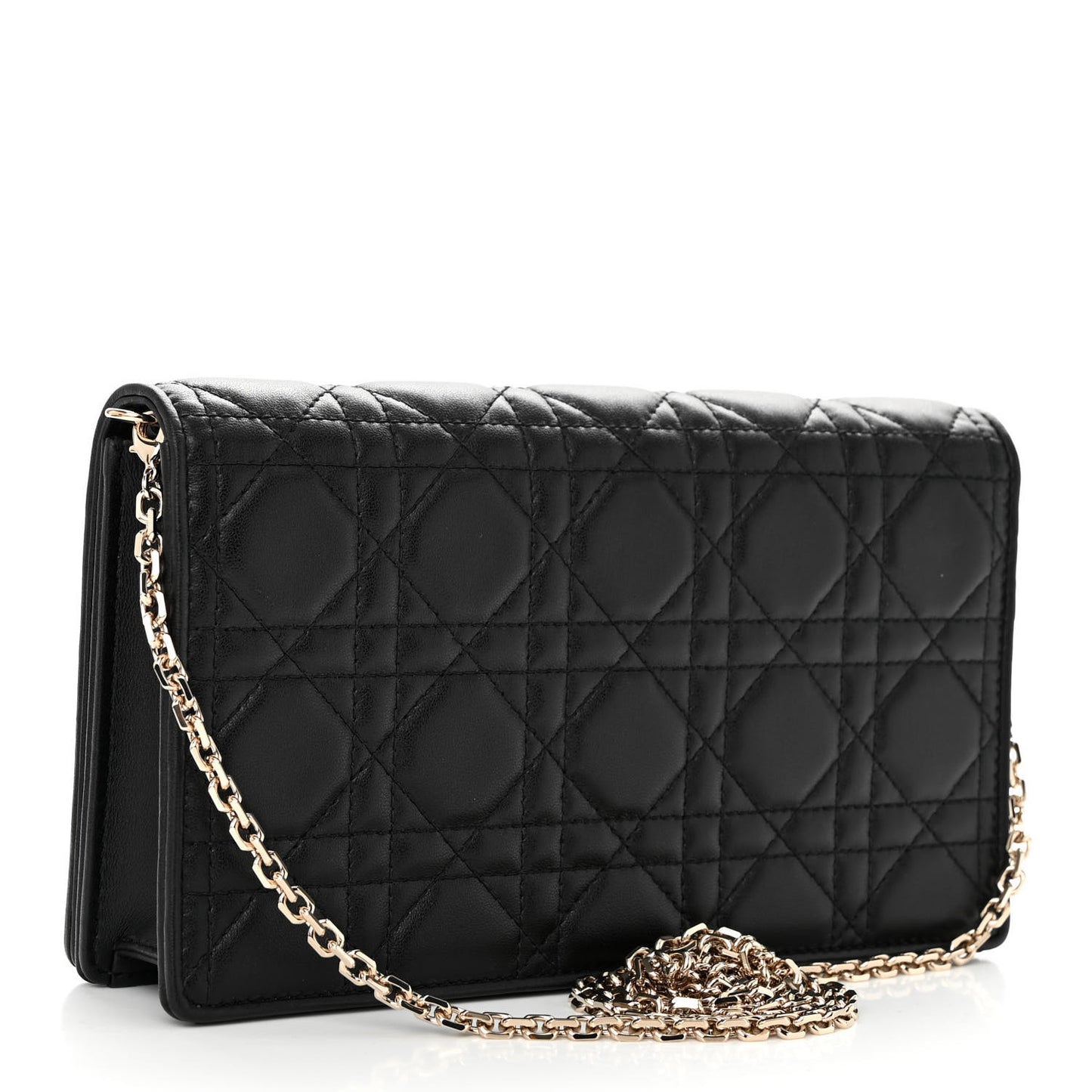 Lambskin Cannage Lady Dior Pouch Black