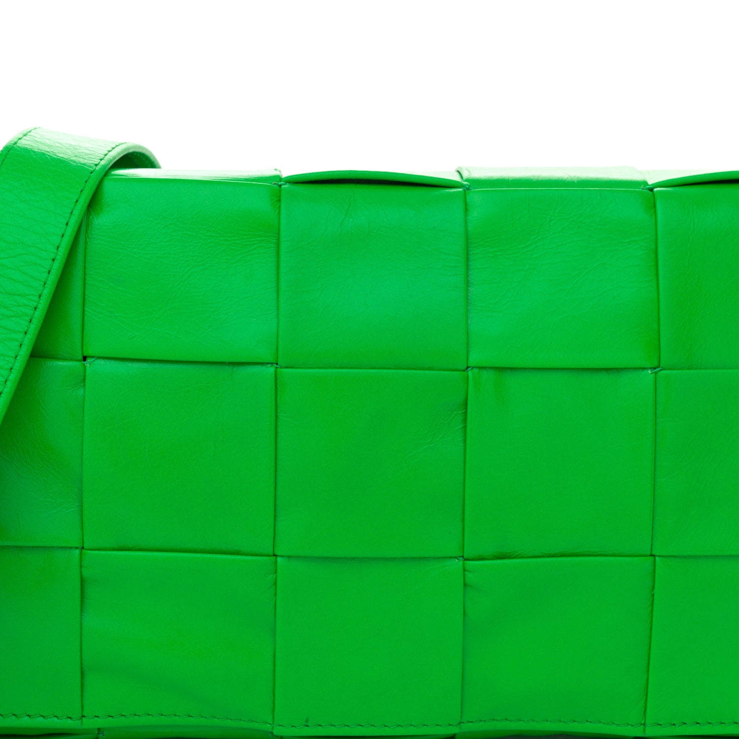 Bottega Veneta Paper Calfskin Maxi Intreccio Cassette Crossbody Bag Grass 7 of 10