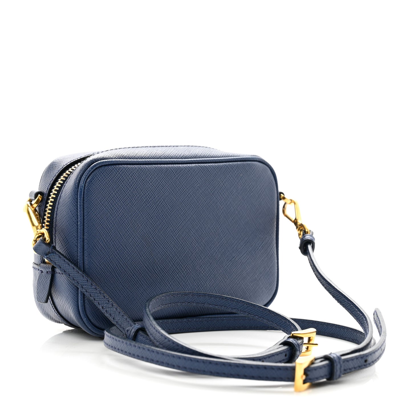 Saffiano Fiocco Bow Camera Crossbody Bag Bluette