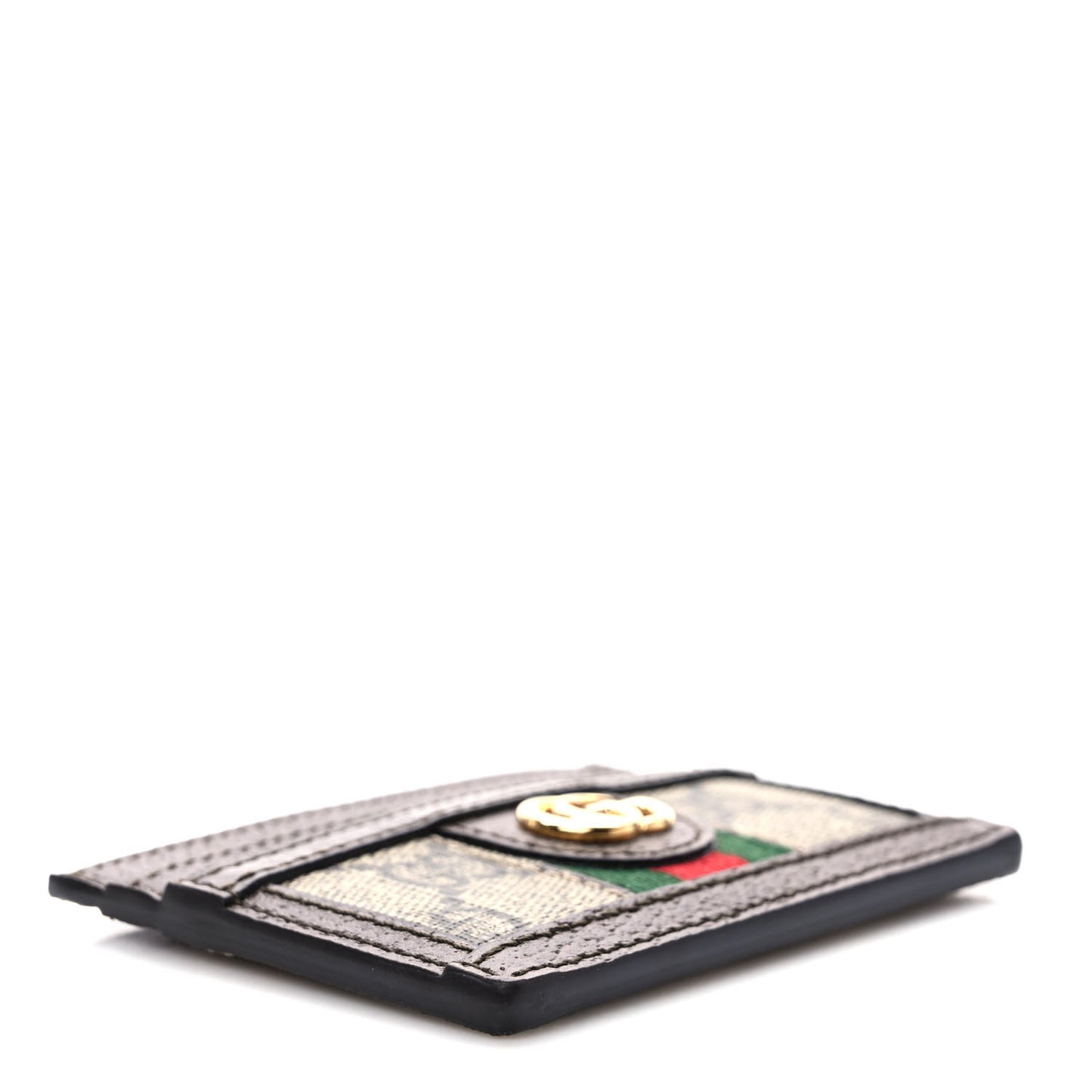 GG Supreme Monogram Ophidia Card Holder Brown