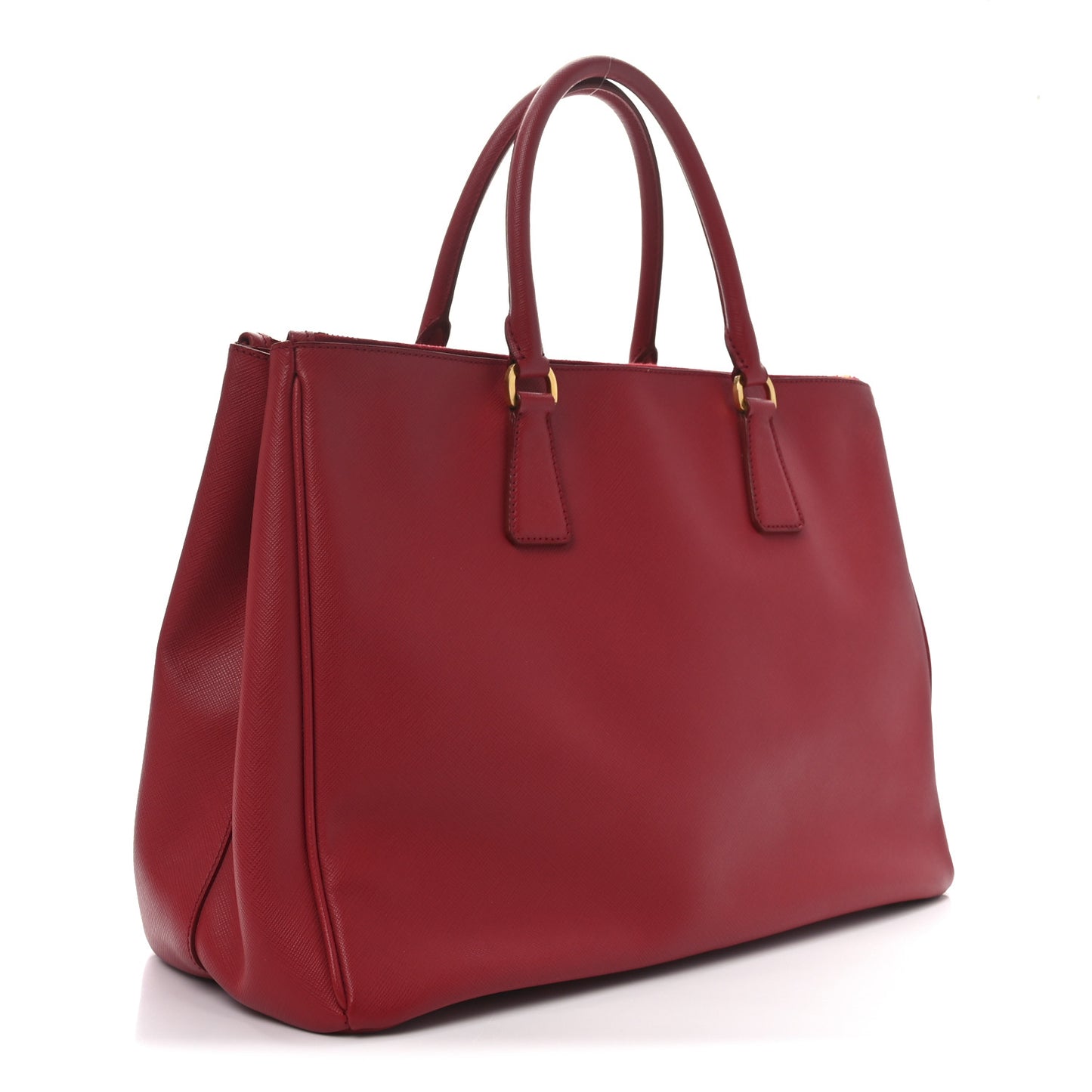 Saffiano Lux Large Galleria Double Zip Tote Fuoco