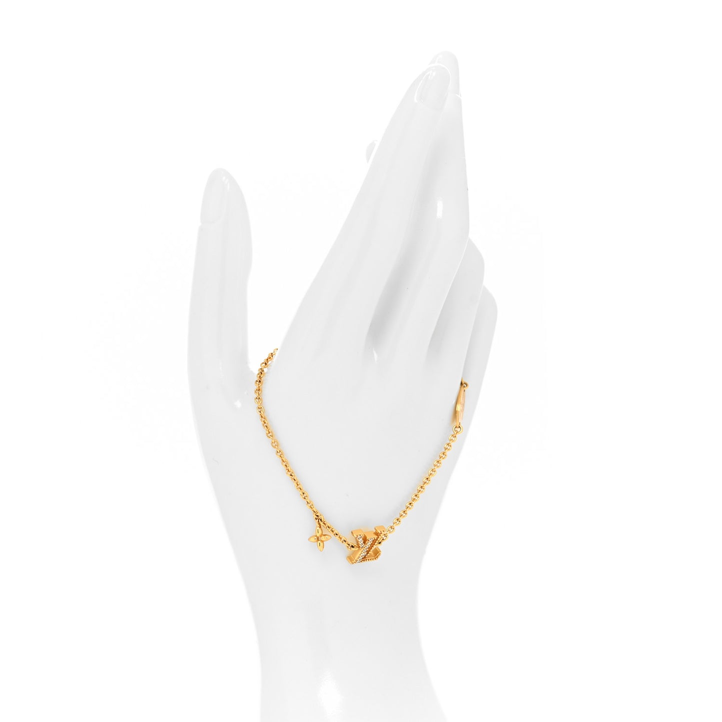 Metal Crystal LV Iconic Bracelet Gold
