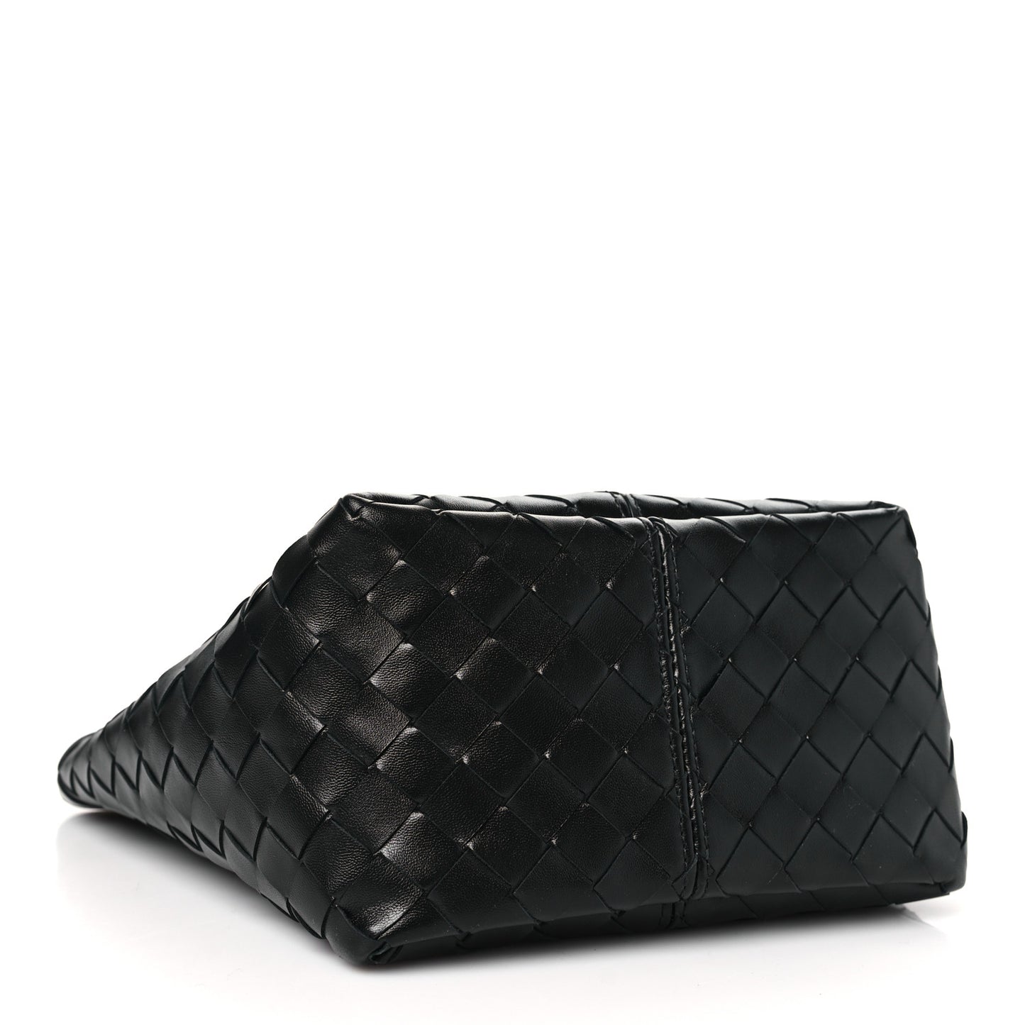 Nappa Intrecciato Medium Flip Flap Pouch Black