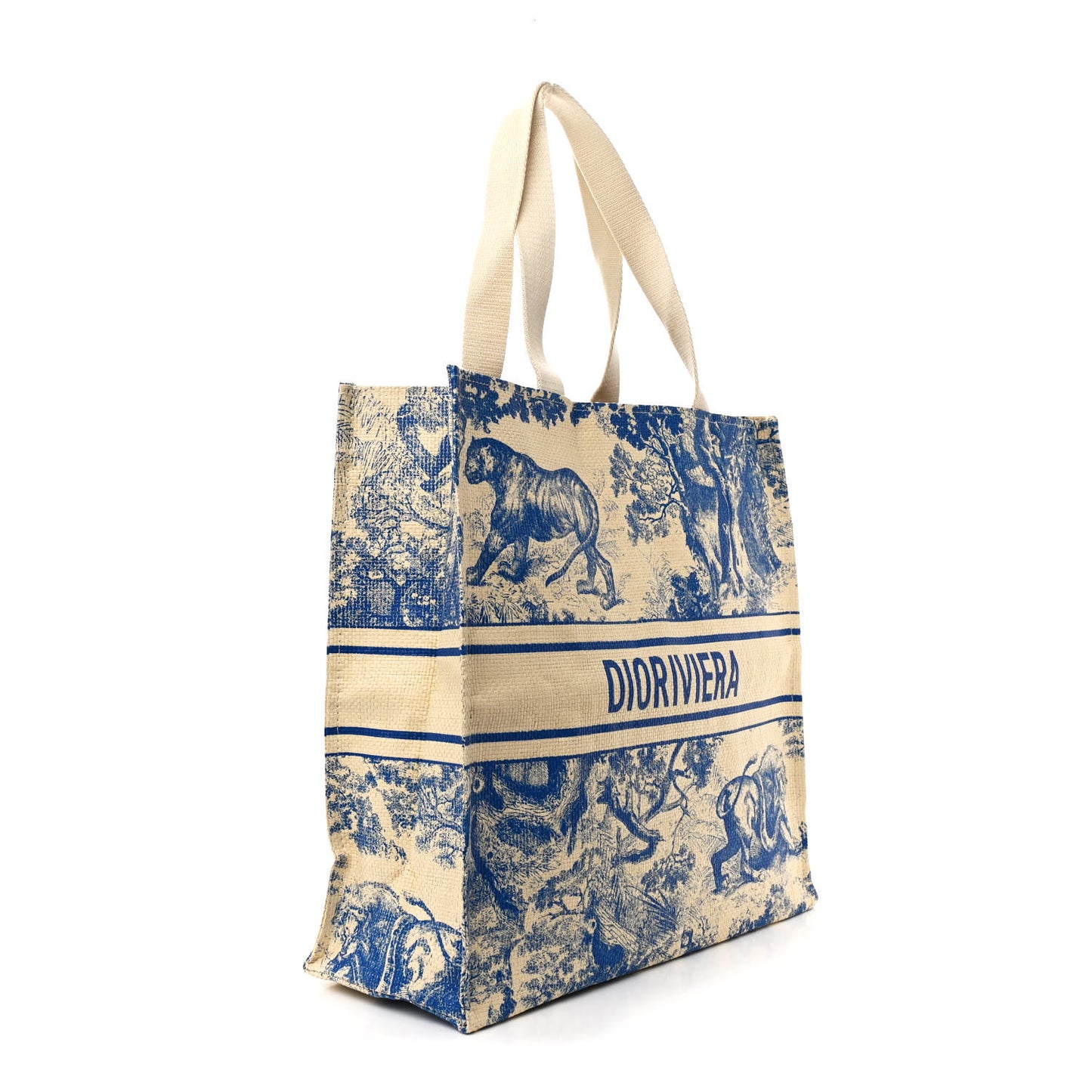 Straw Dioriviera Tote Blue