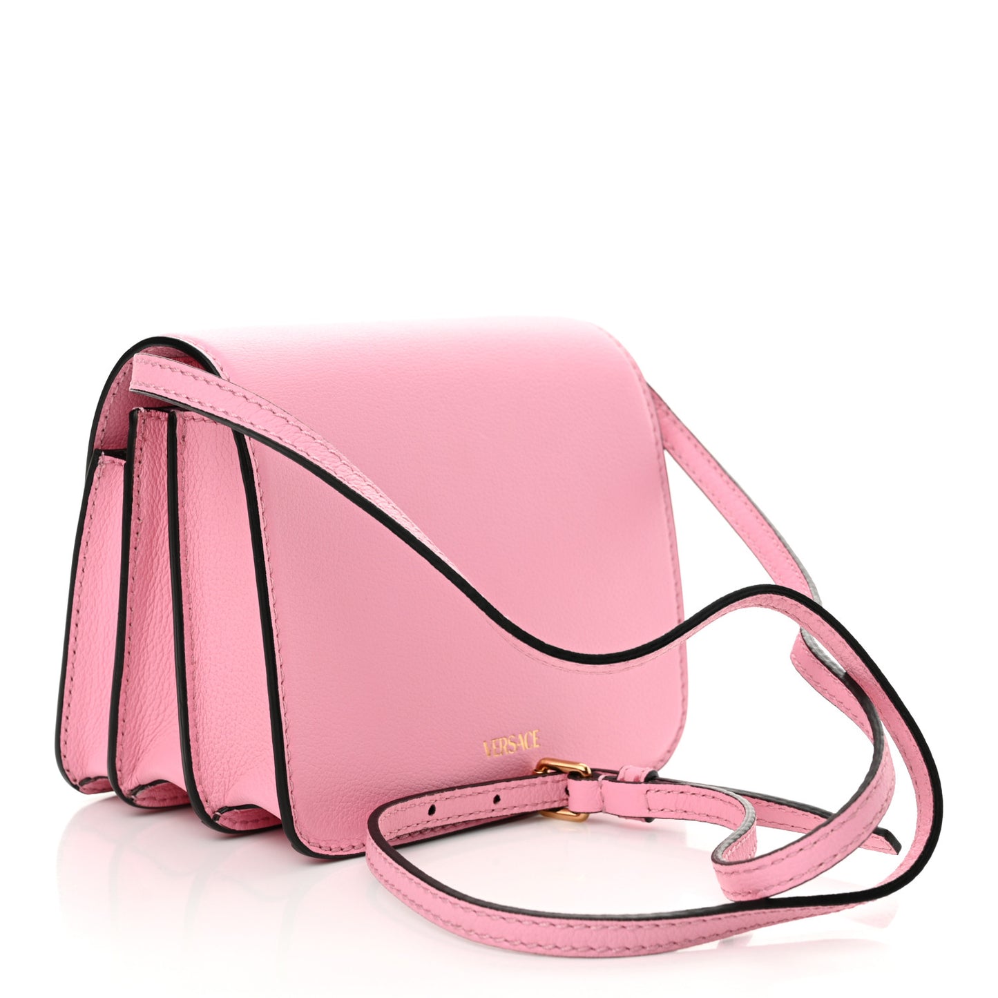 Grained Calfskin La Medusa Shoulder Bag Pink
