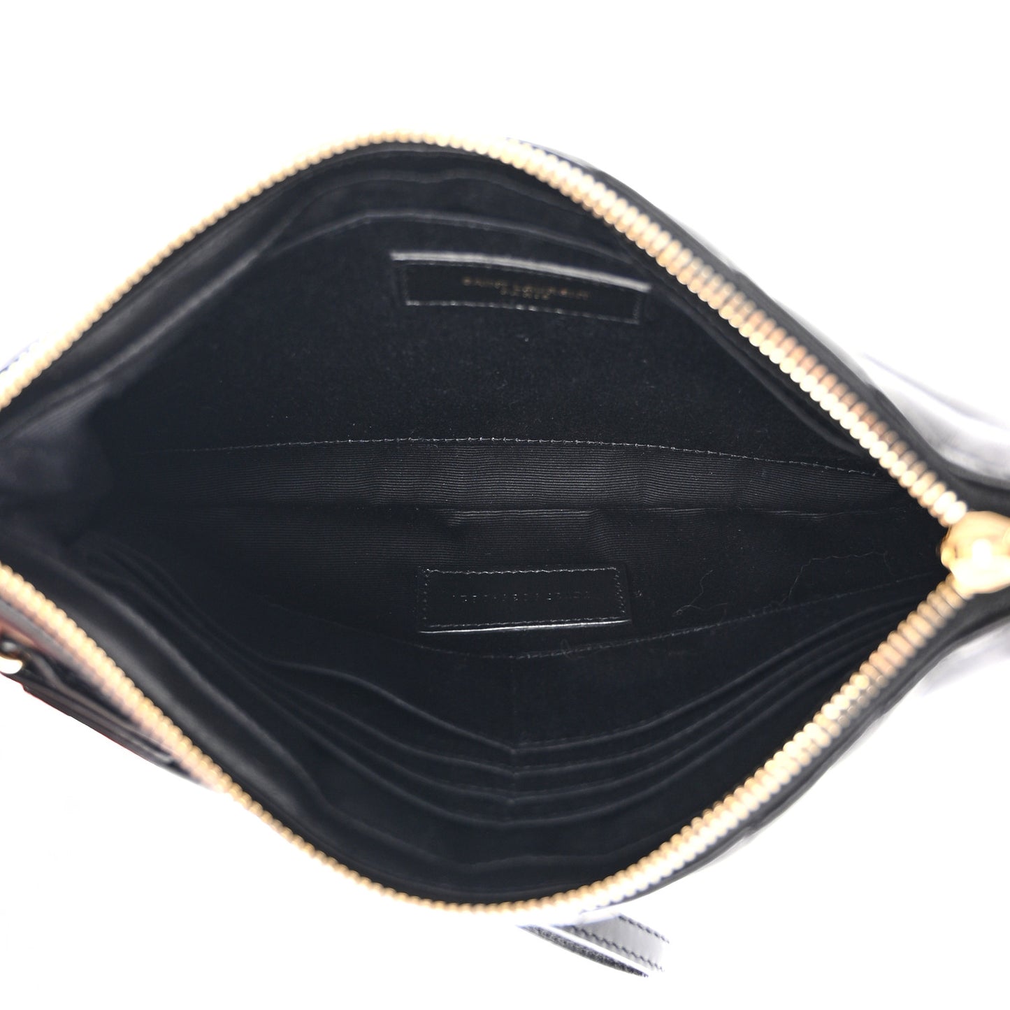Calfskin Matelasse Chevron Monogram A5 Wristlet Black