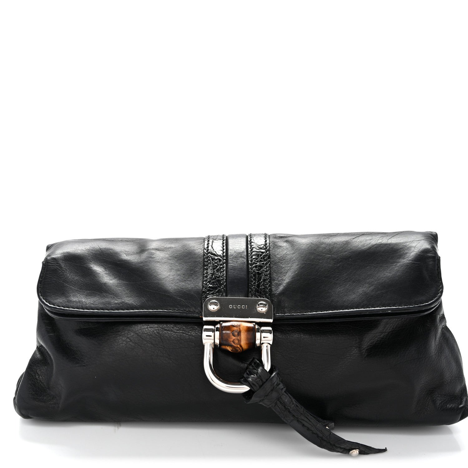 Gucci Calfskin Bamboo Croisette Clutch Black 1890448 – FASHIONPHILE