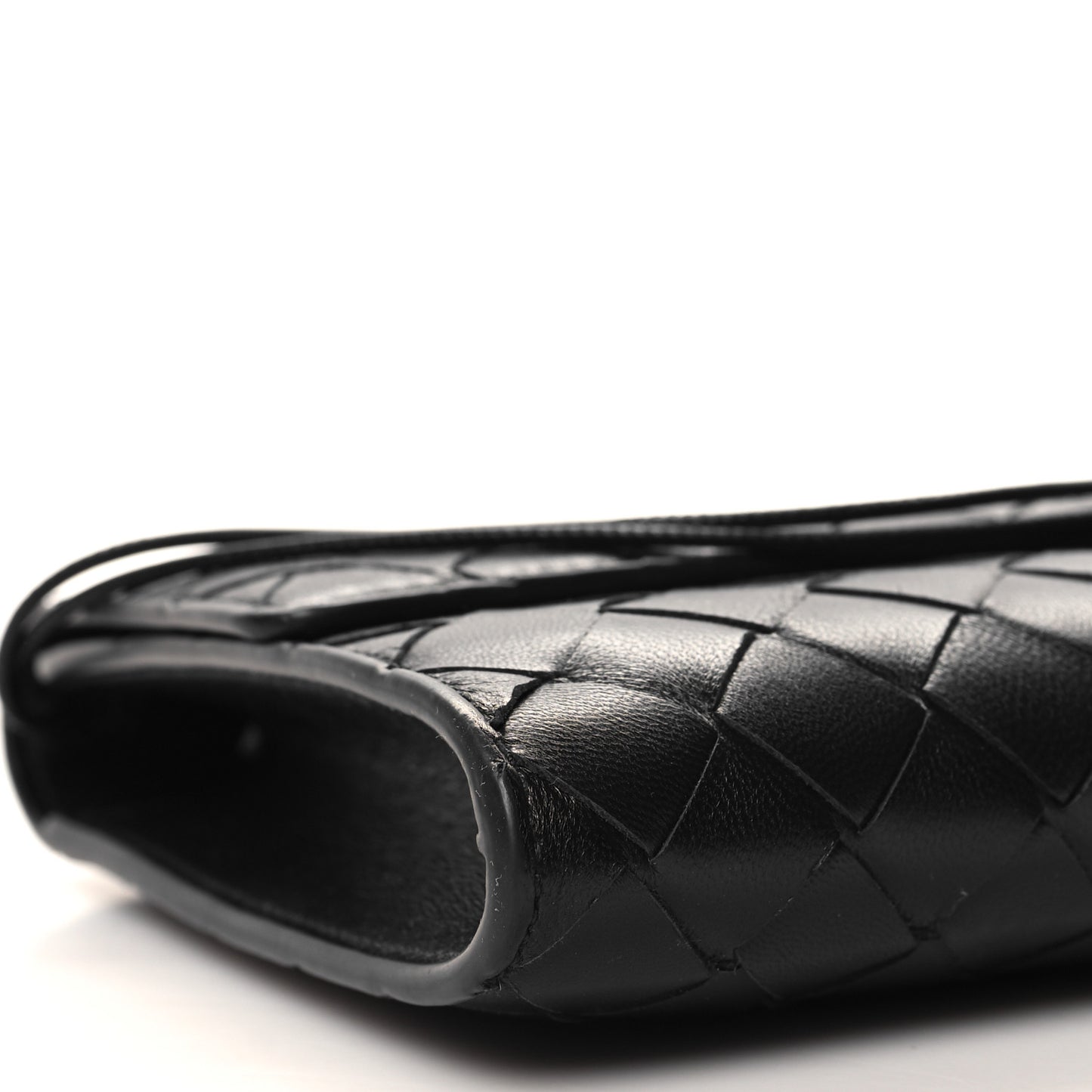 Nappa Intrecciato Long Andiamo Top Handle Clutch Black