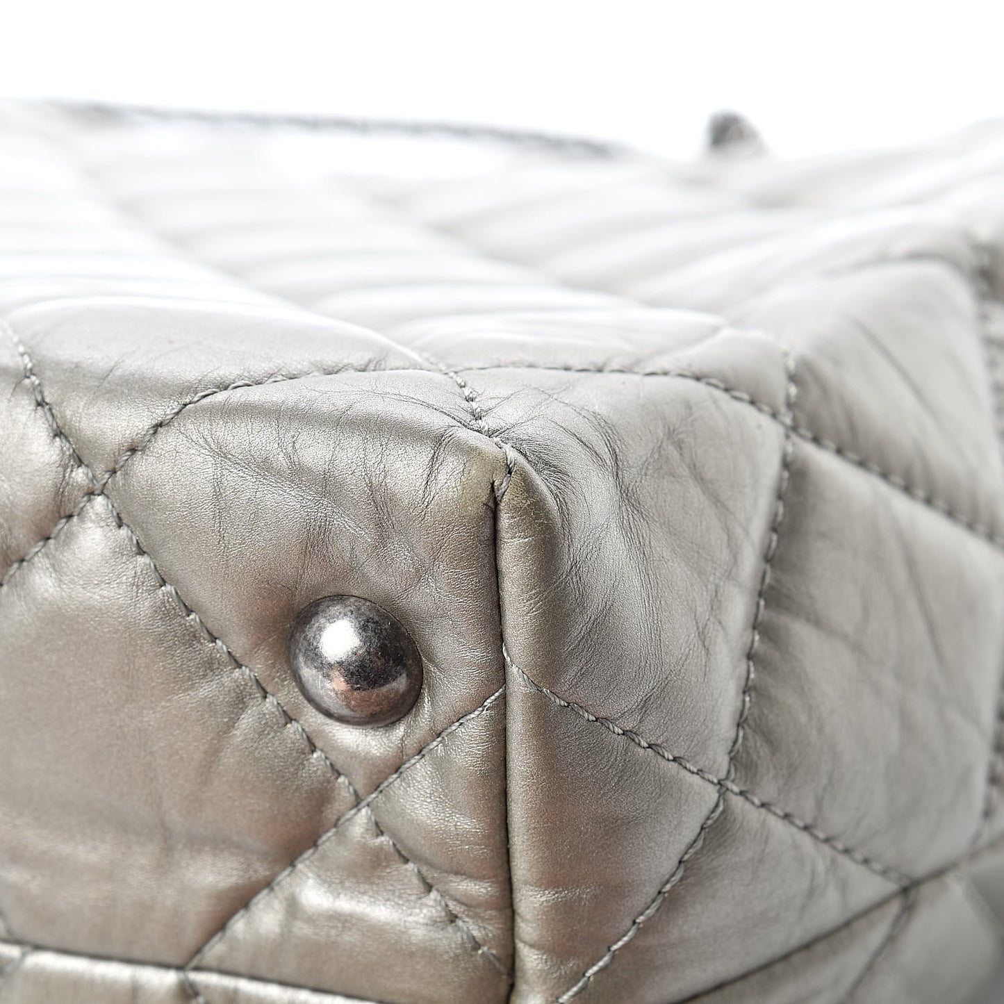 Aged Calfskin Quilted Reissue 2.55 Tote Light Gold