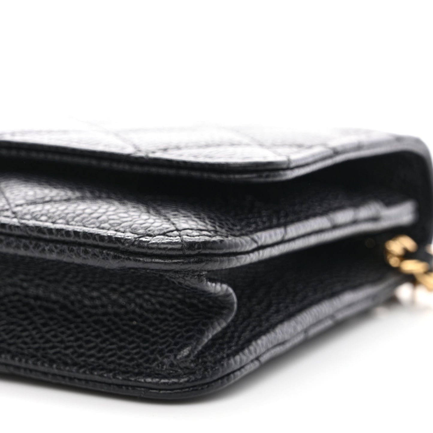 Caviar Quilted Wallet on Chain WOC Black