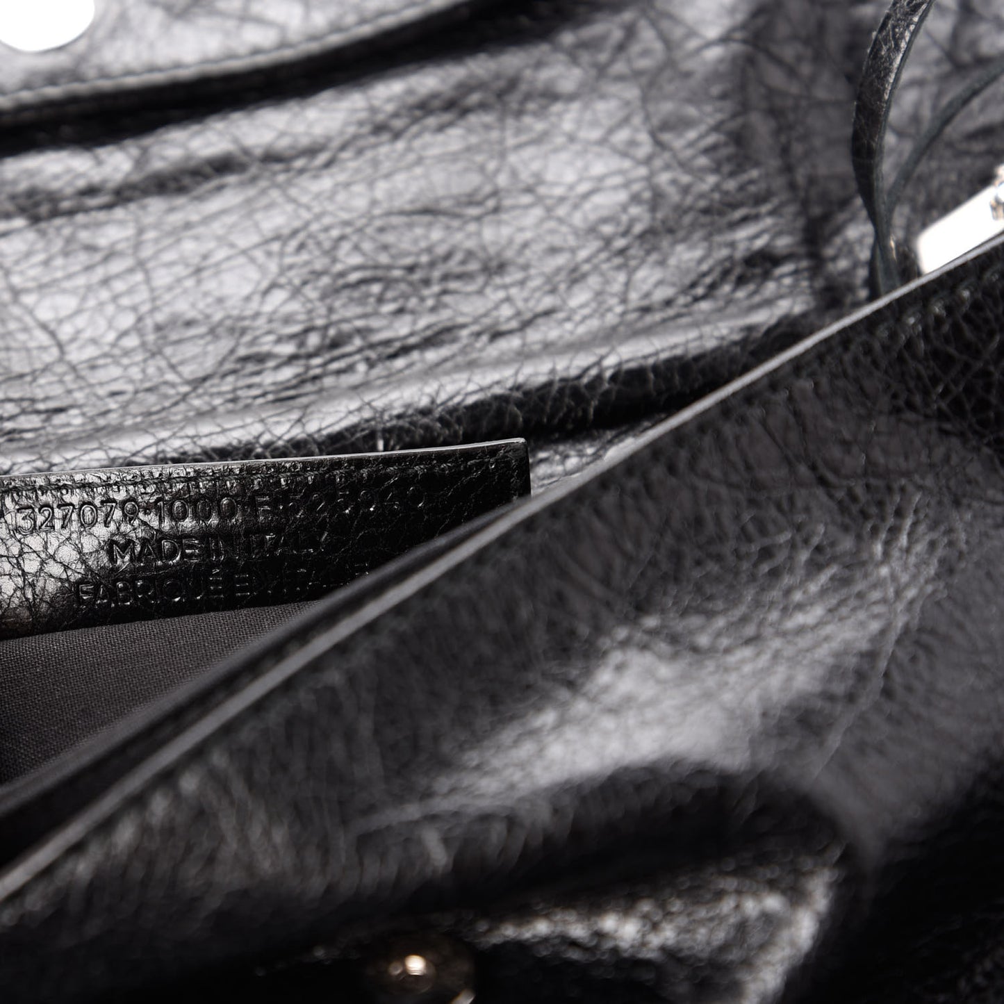 Agneau Giant 12 Silver Hardware Envelope Strap Clutch Black