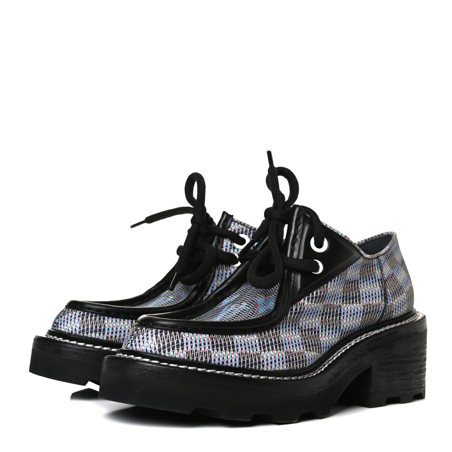 Damier LV Pop Beaubourg Platform Derby Shoes 35 Blue