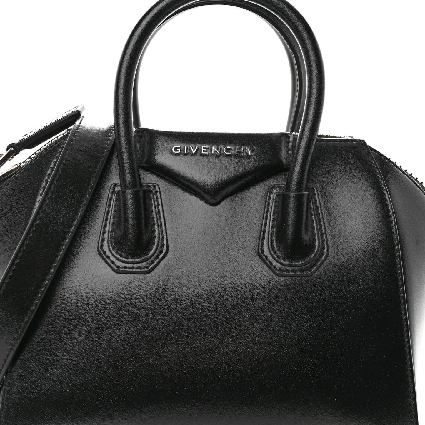 Shiny Lord Calfskin Mini Antigona Black